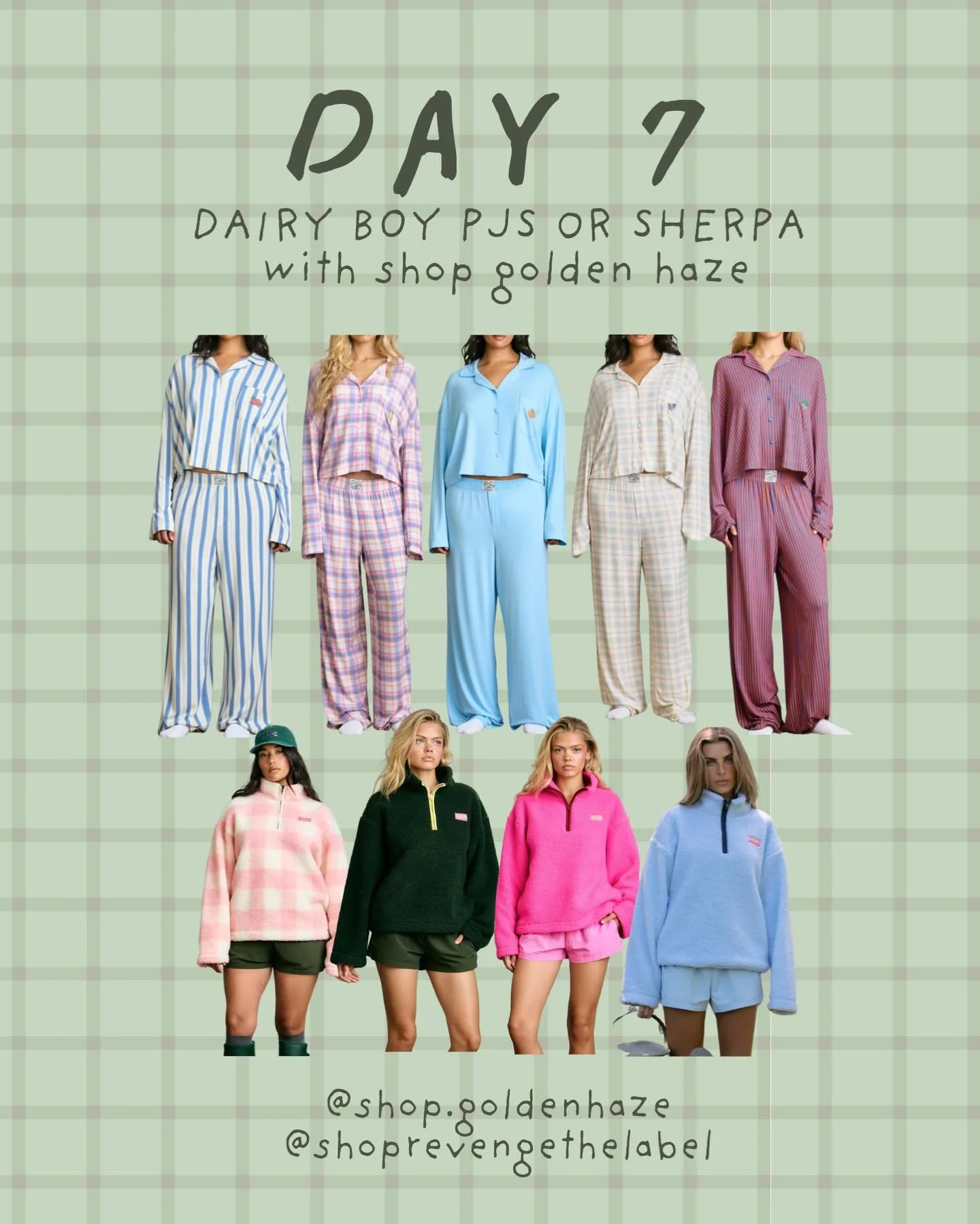 FOR MY DAIRY BOY LOVERS!! 🥛🧺 REVENGEMAS DAY 7 IS FOR YOU!!

We love @dairyboy &amp; you all! so we wanted to give one lucky girl her very own pj set or Sherpa!! im partnering with one of the cutest boutique owners Mandi with @shop.goldenhaze !! we&