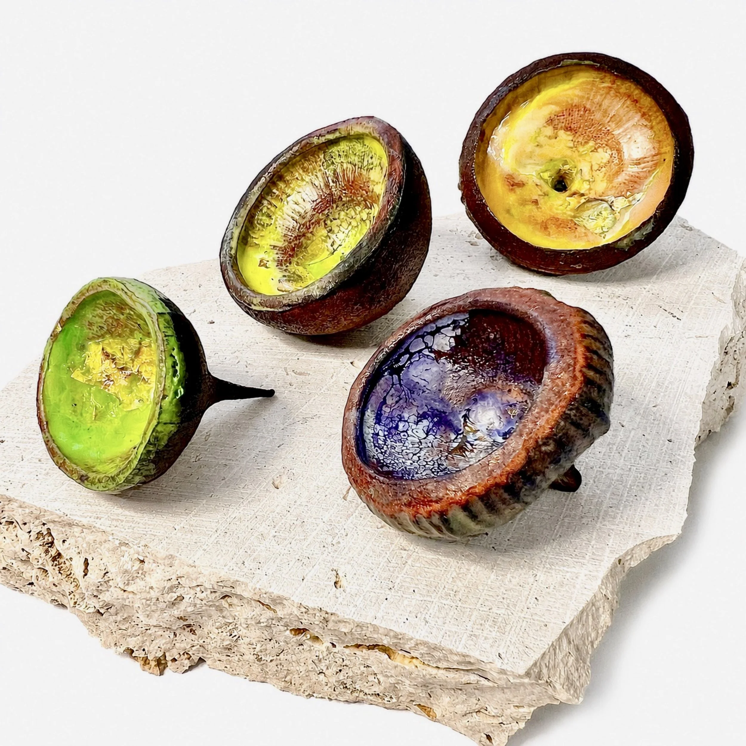 Mini Pods_Deanne Palmer_4x3.5x3.5cm approx. x 4_Yellow,green,purple,small green.jpg