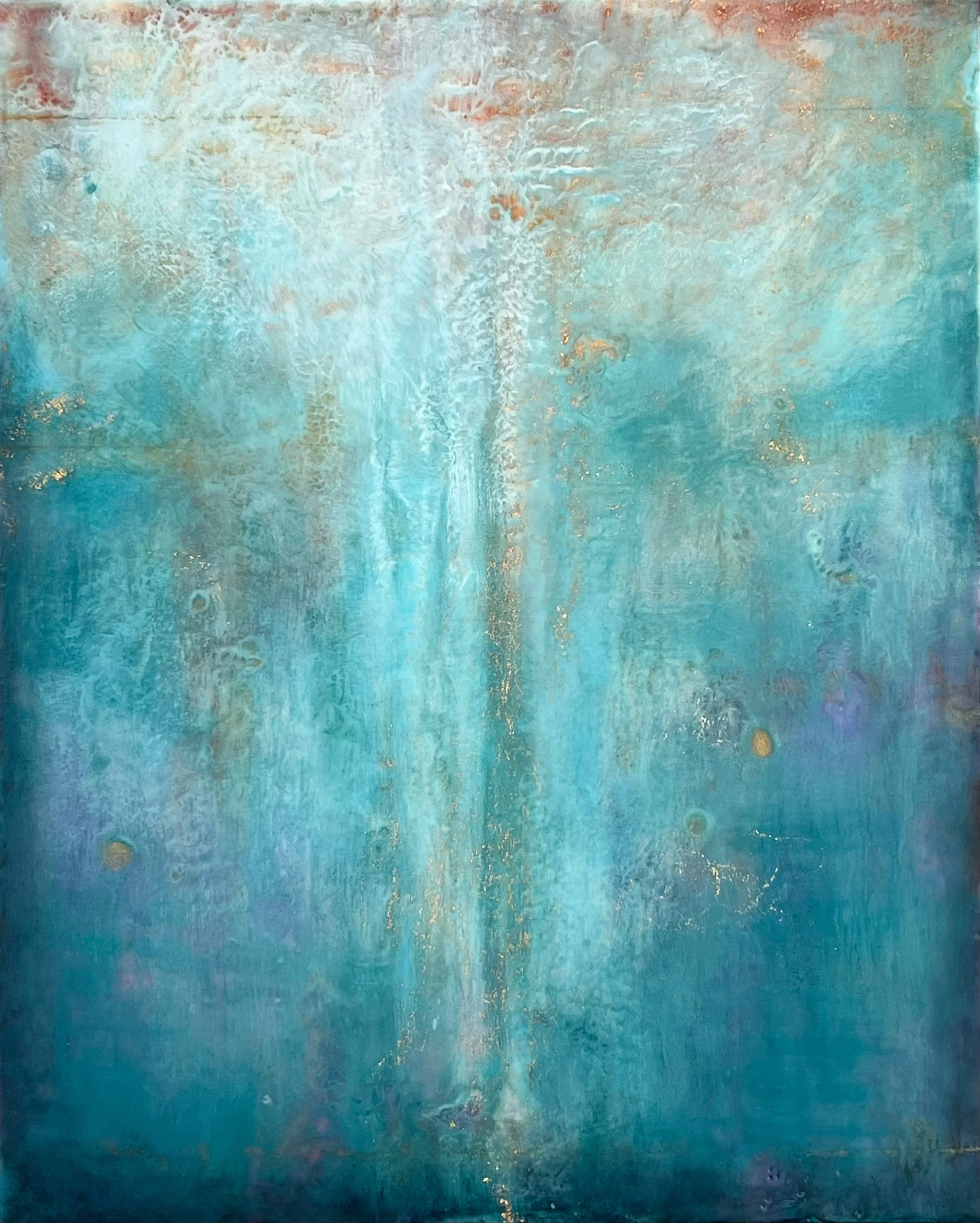 Deanne+Palmer_Diving+From+the+Rocks-Green+Pool_51x41cm_encaustic+on+wood+environmental+art+australian+coastal