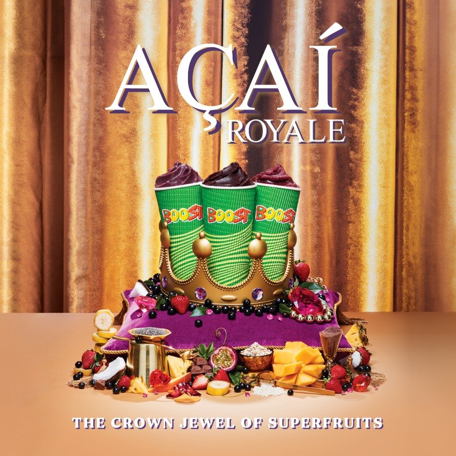Naturally rich in antioxidants and lush in flavour, we've made three nourishing smoothies that embrace A&ccedil;a&iacute;'s luxury:

The Royale - The legacy of the classic A&ccedil;a&iacute; flavour we all love.
A&ccedil;a&iacute;, banana, strawberry