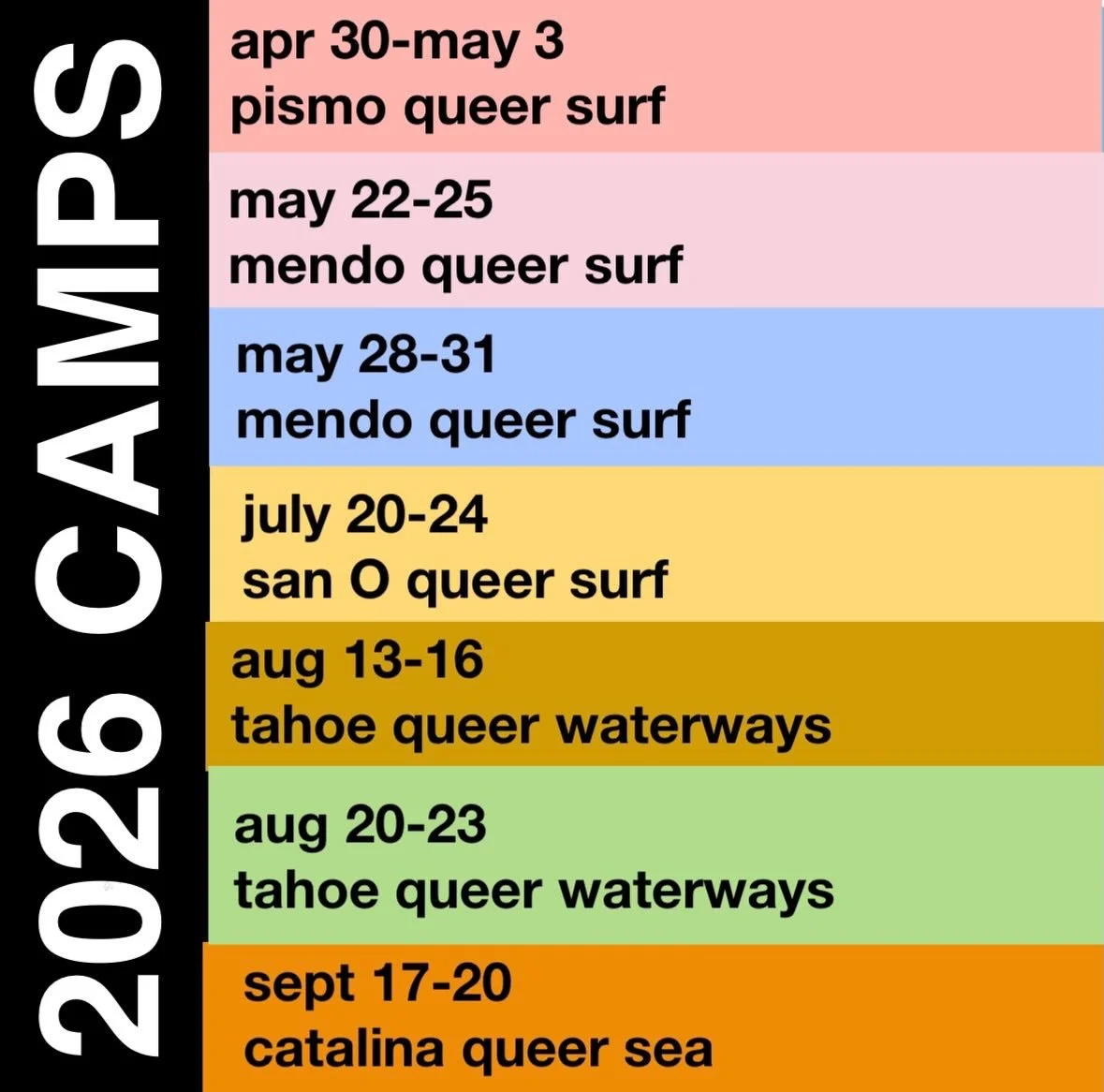 can host beach sleepovers!
join us this year, 
camp details in bio.
come, connect + keep pushing🖤