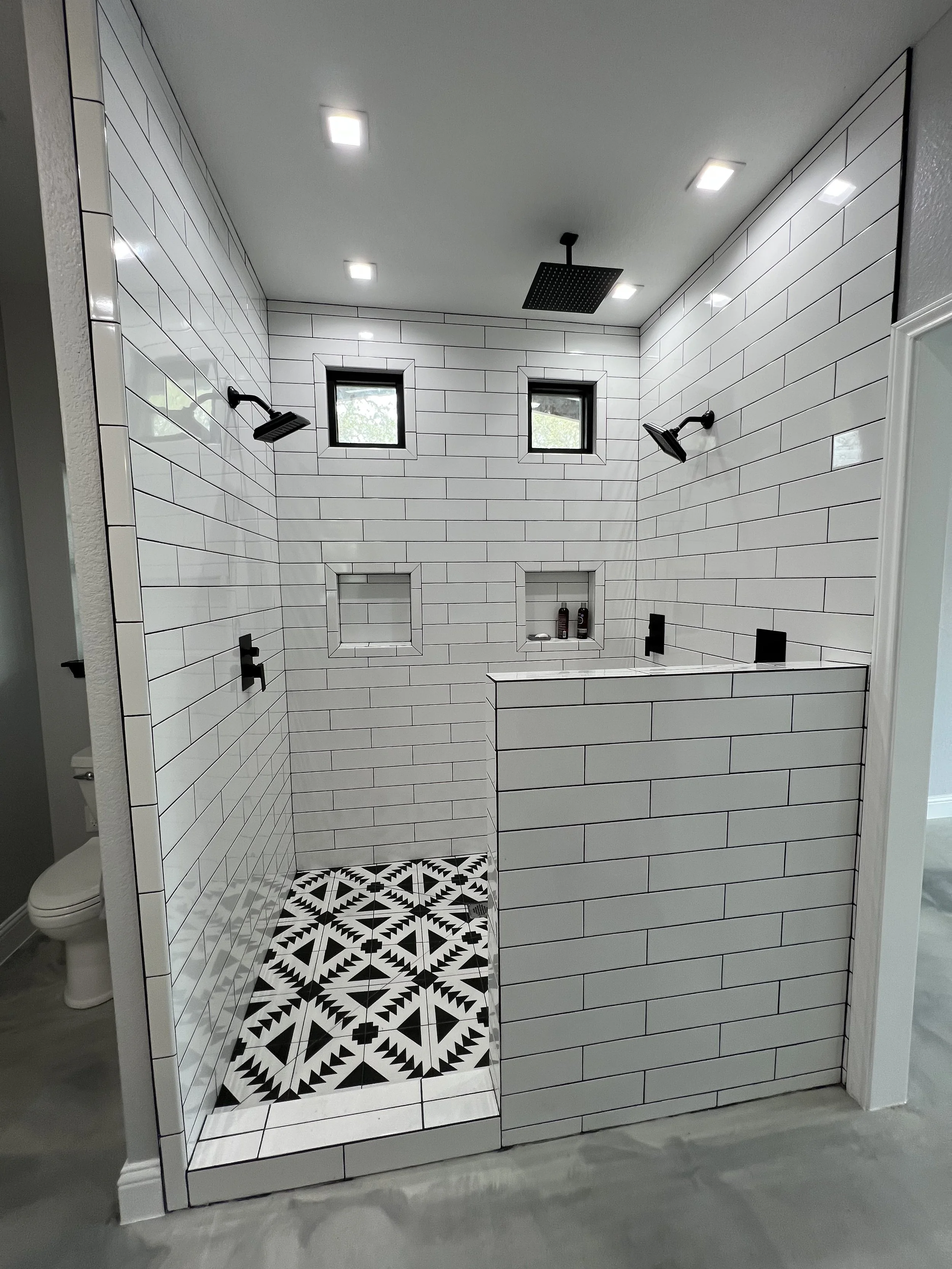 Bathroom before frameless shower glass installation in Boerne, Texas