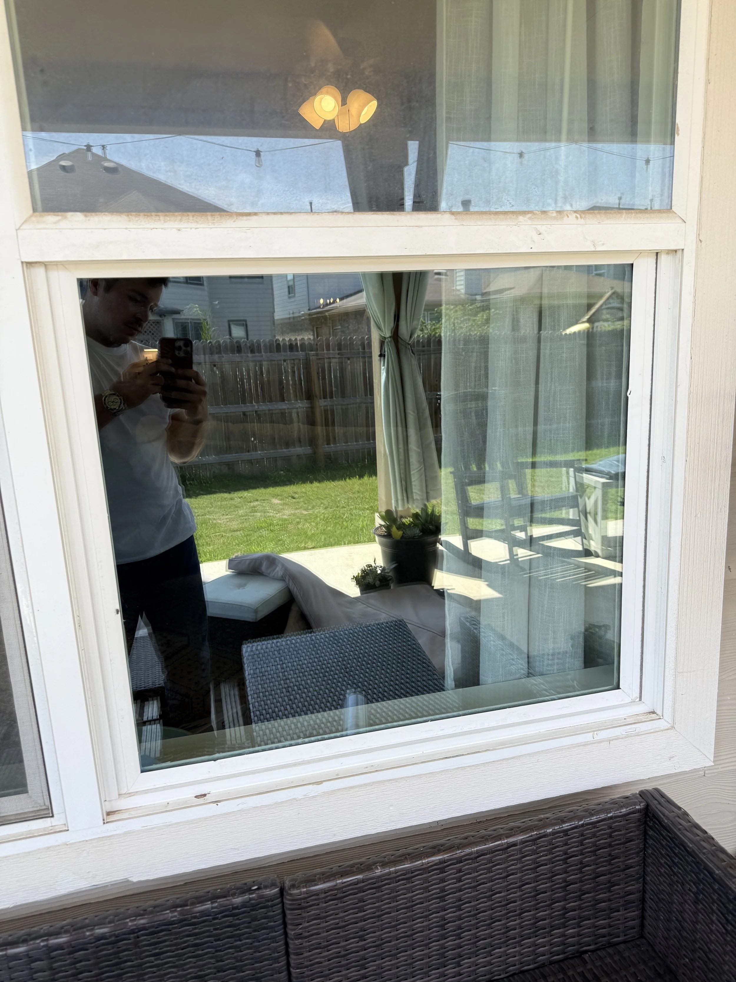 Residential low-e over clear insulated tempered glass replacement in San Antonio, Texas