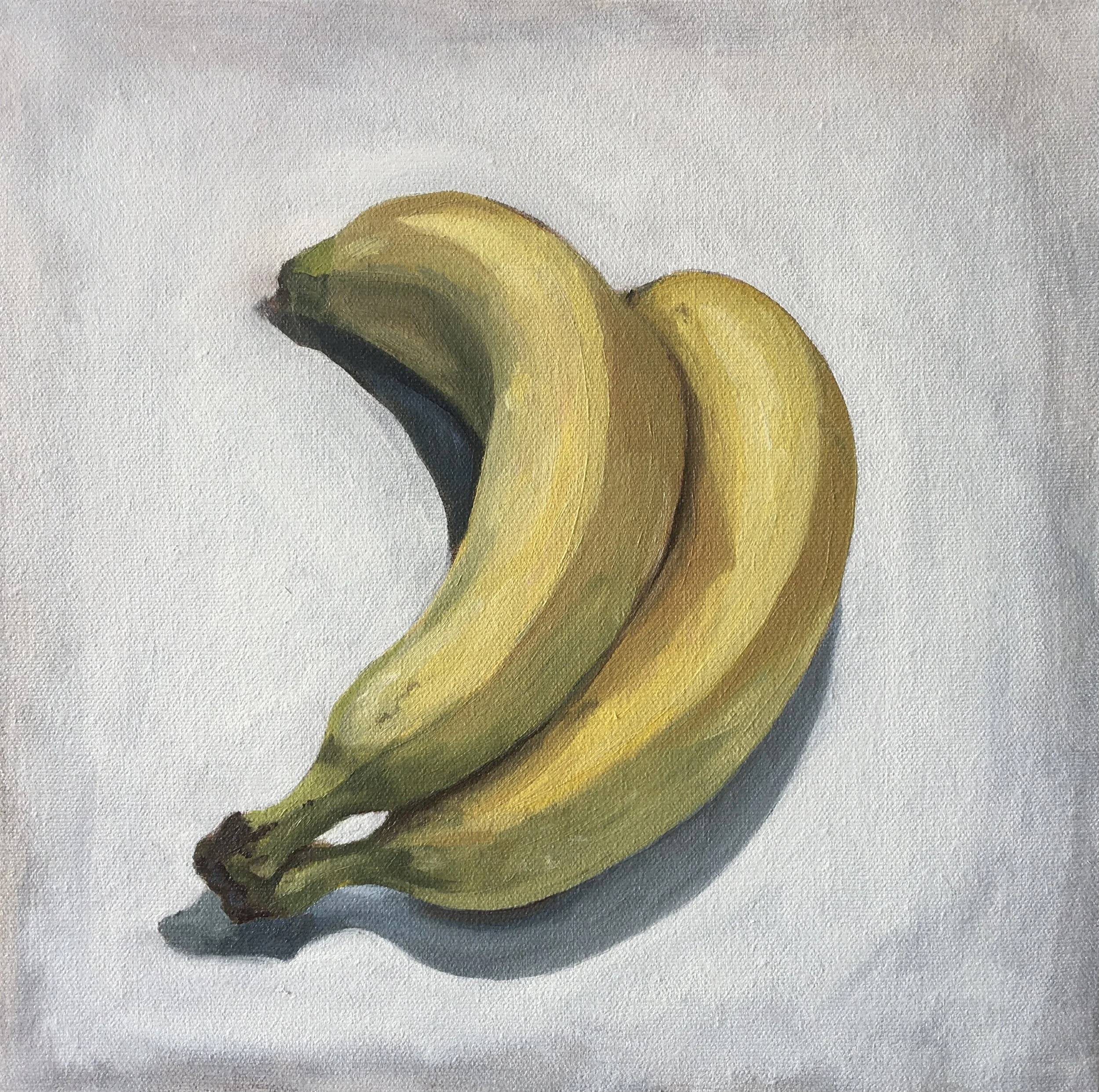 Bananas, oil on canvas, 12 x 12 inches, $500