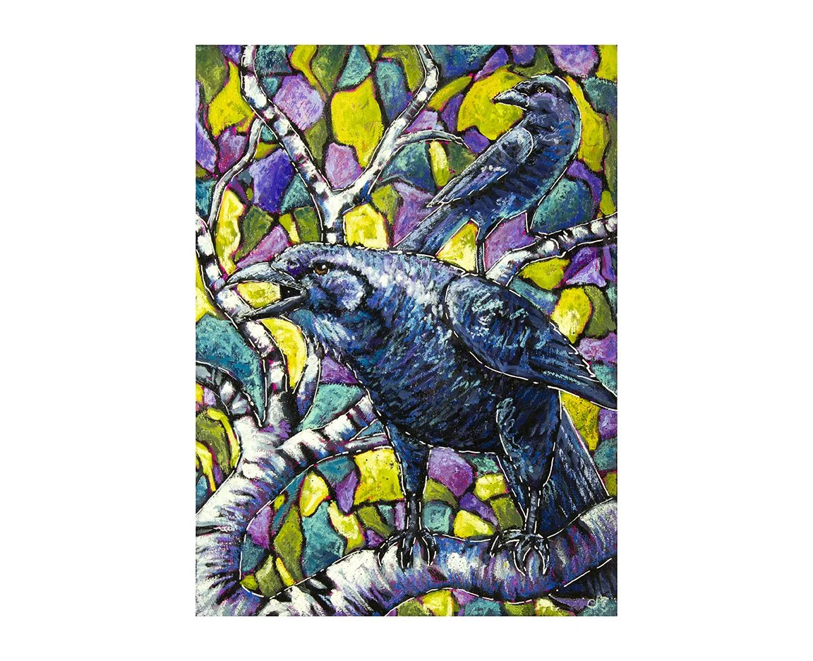 Stained Glass Crows
