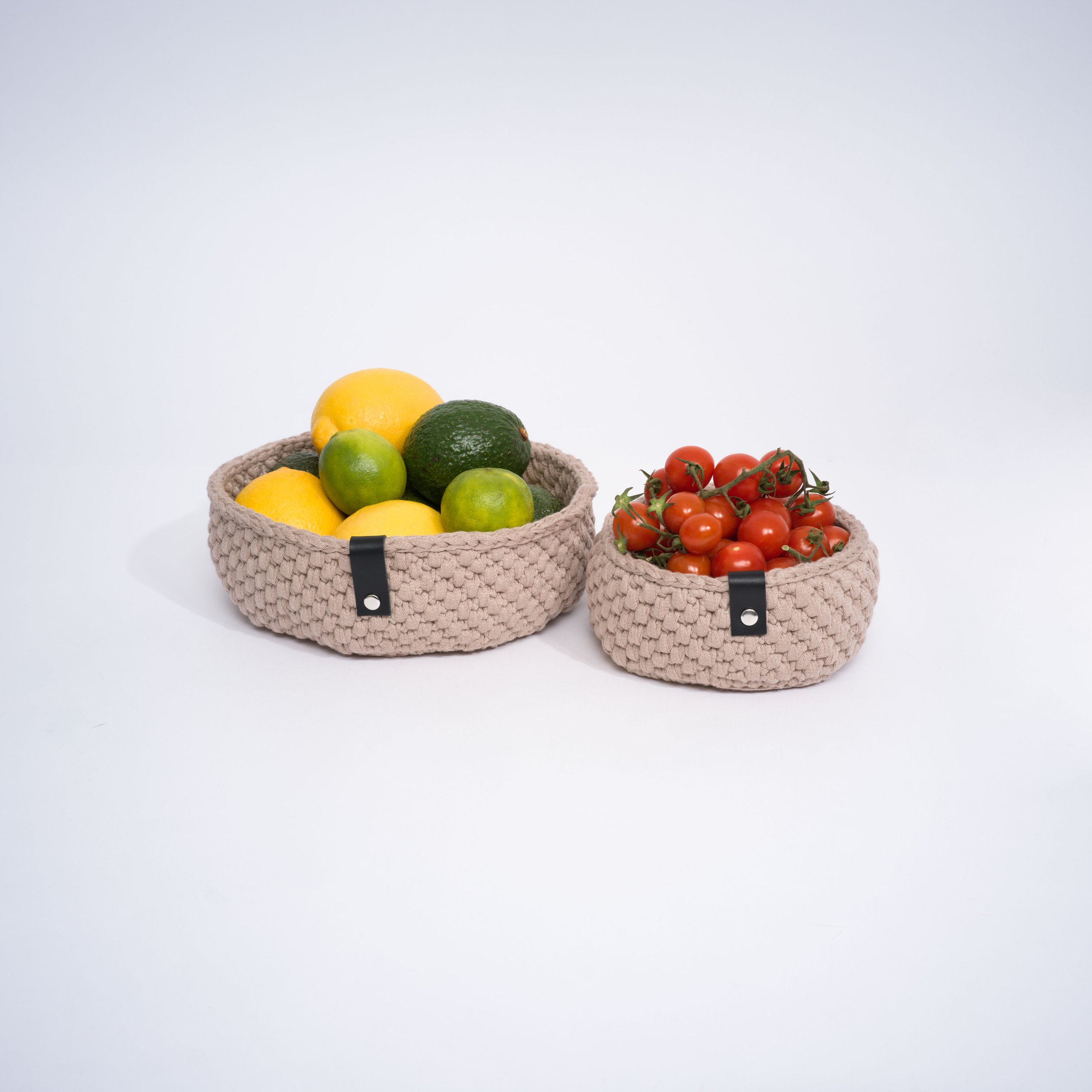 Hæklet kurv, Rund, Stor