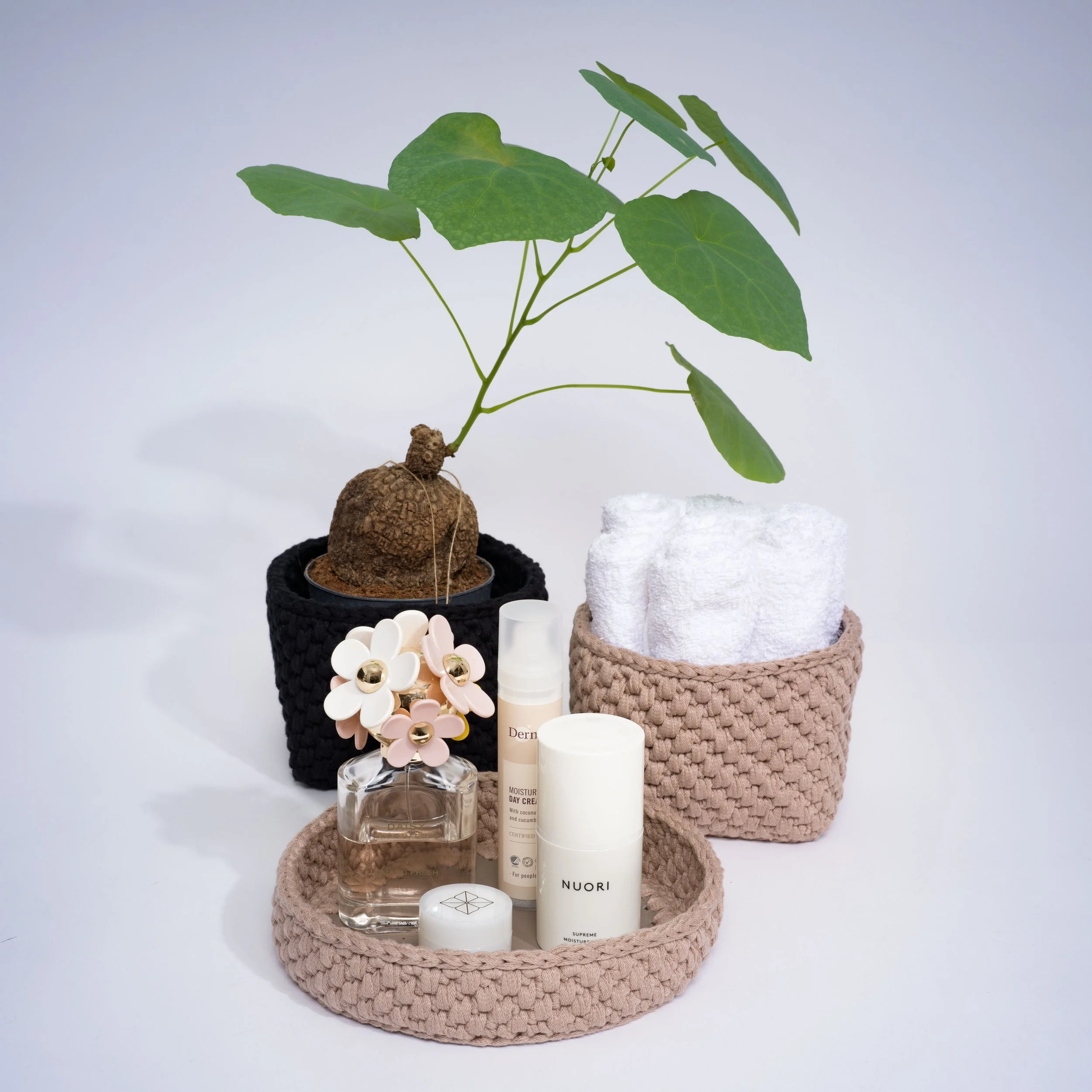 Hæklet bakke, Rund, Lille