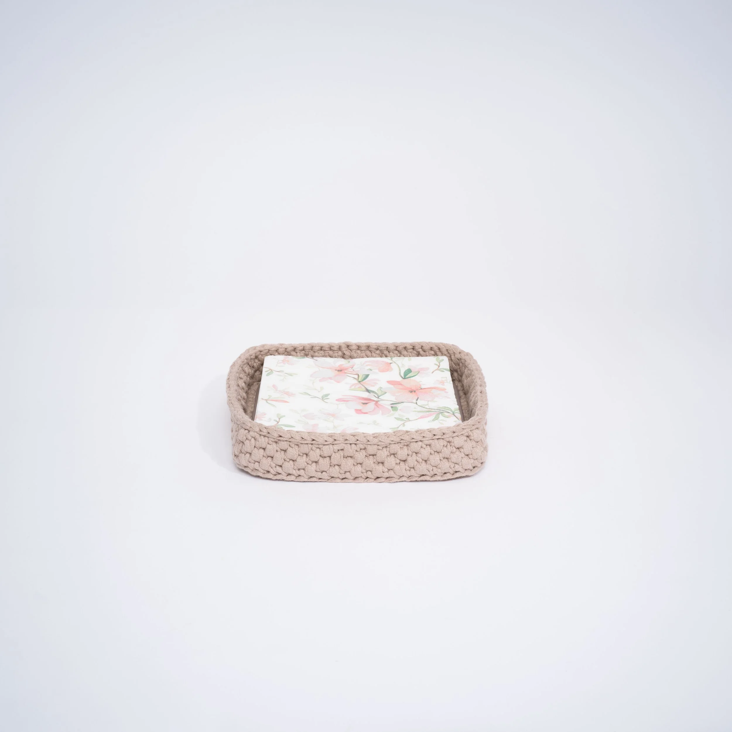 Hæklet kurv, Kvadratisk, Lav