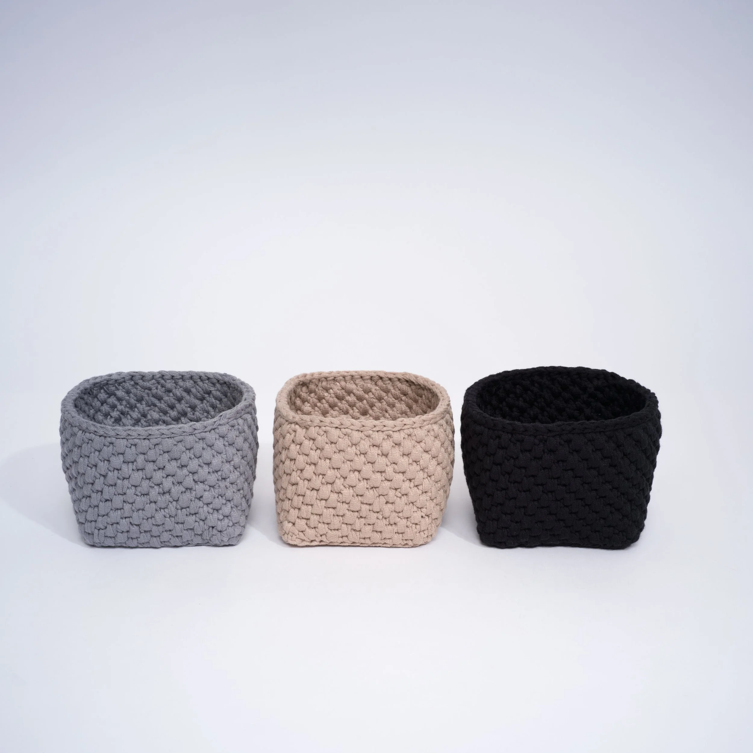 Hæklet kurv, Kvadratisk, Lille