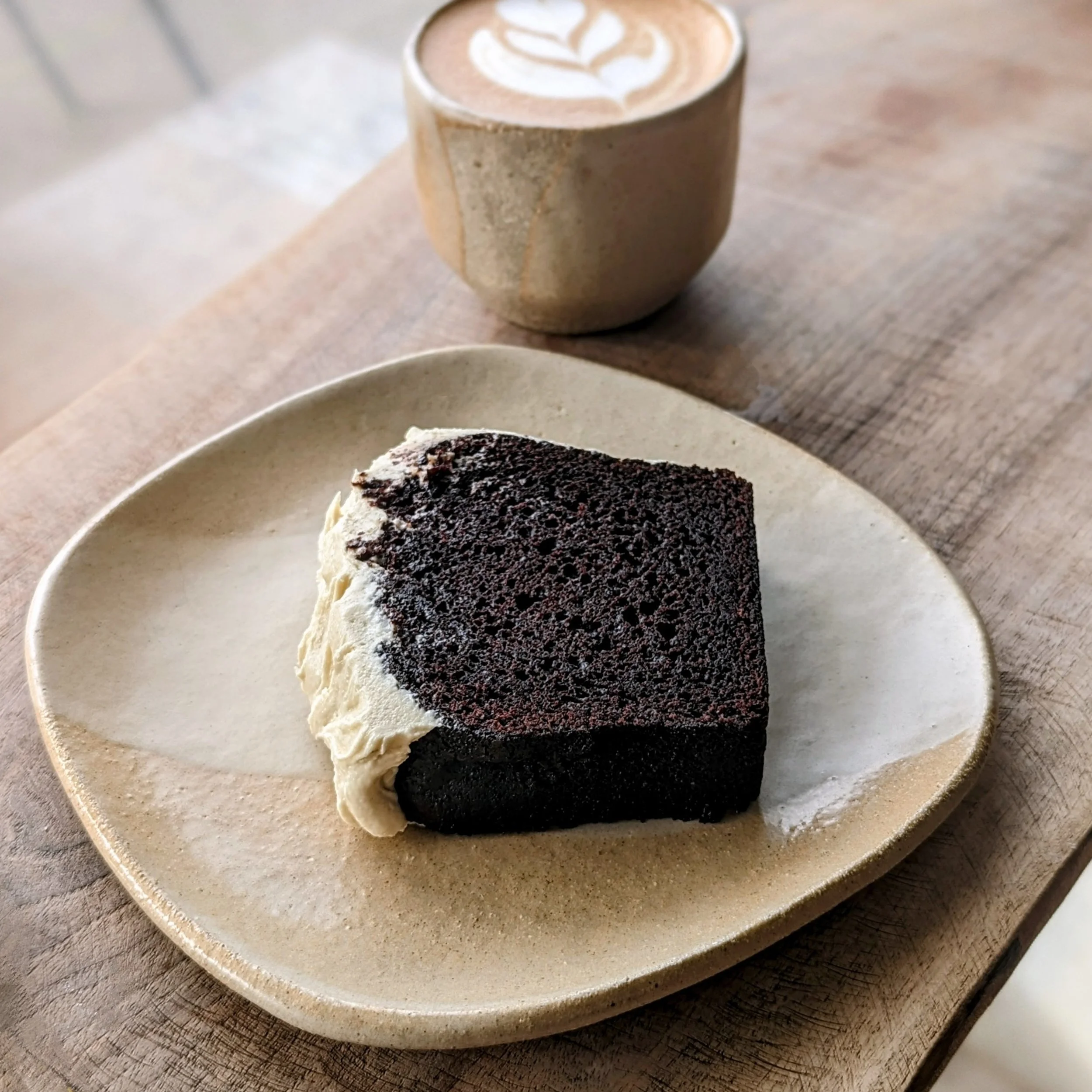 Guinness cake with cashew cream cheese frosting.