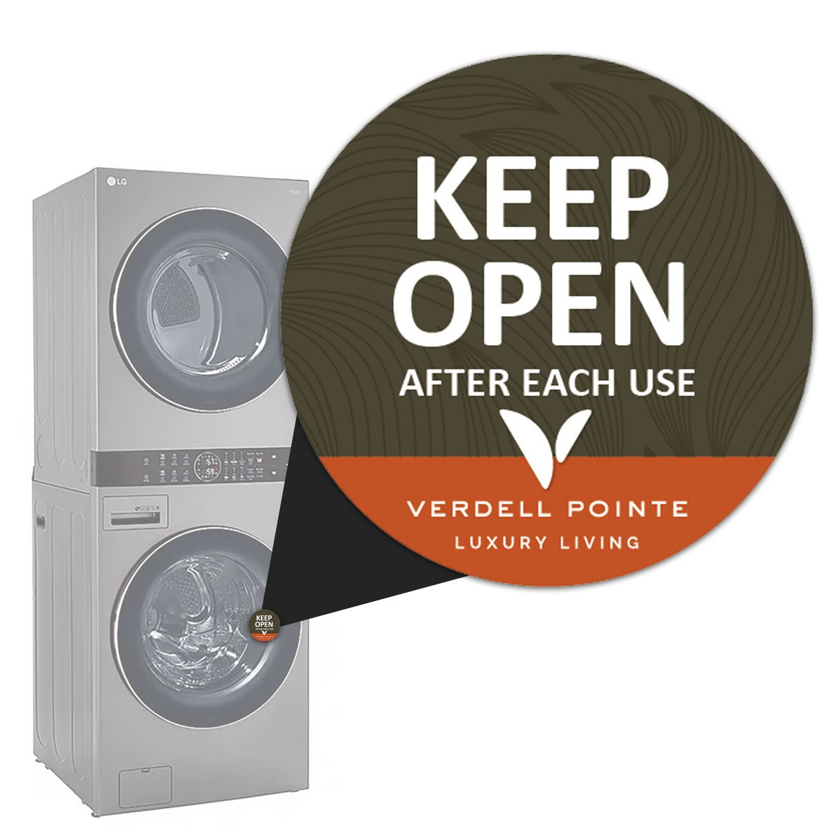 Laundry Machine Stickers 3"