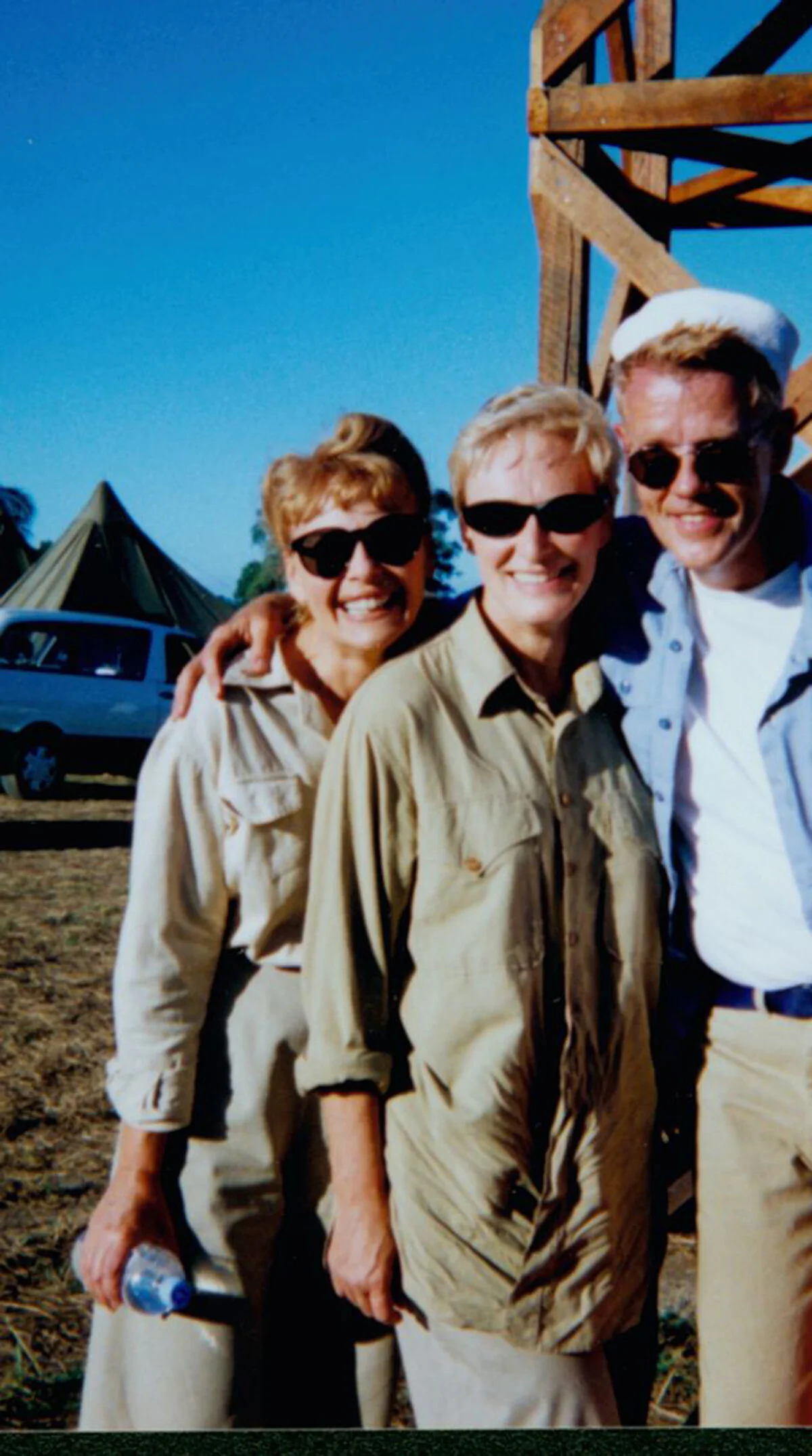 with Glenn Close on the set of South Pacific