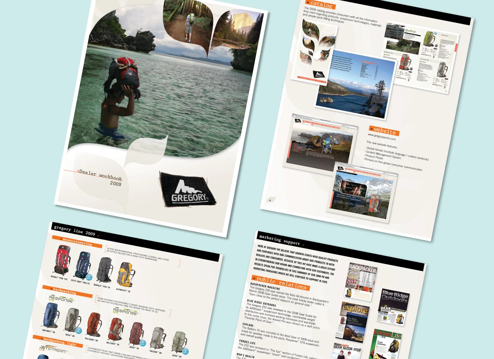 Collateral included retailer and rep support materials highlighting a completely integrated design system and marketing execution