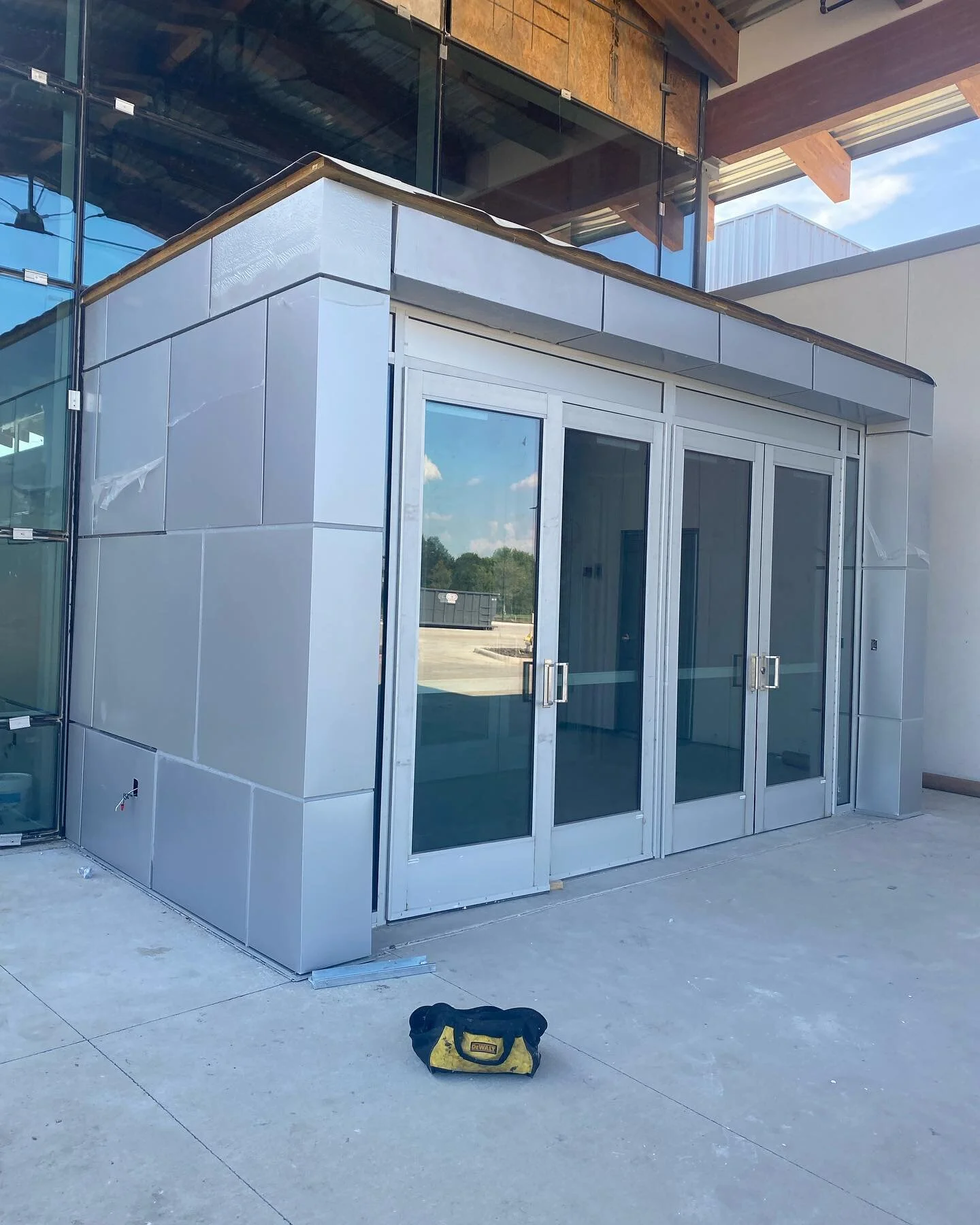 Mock-up ( sample finish) for a new contractor . ACM Entry Panels was a success .