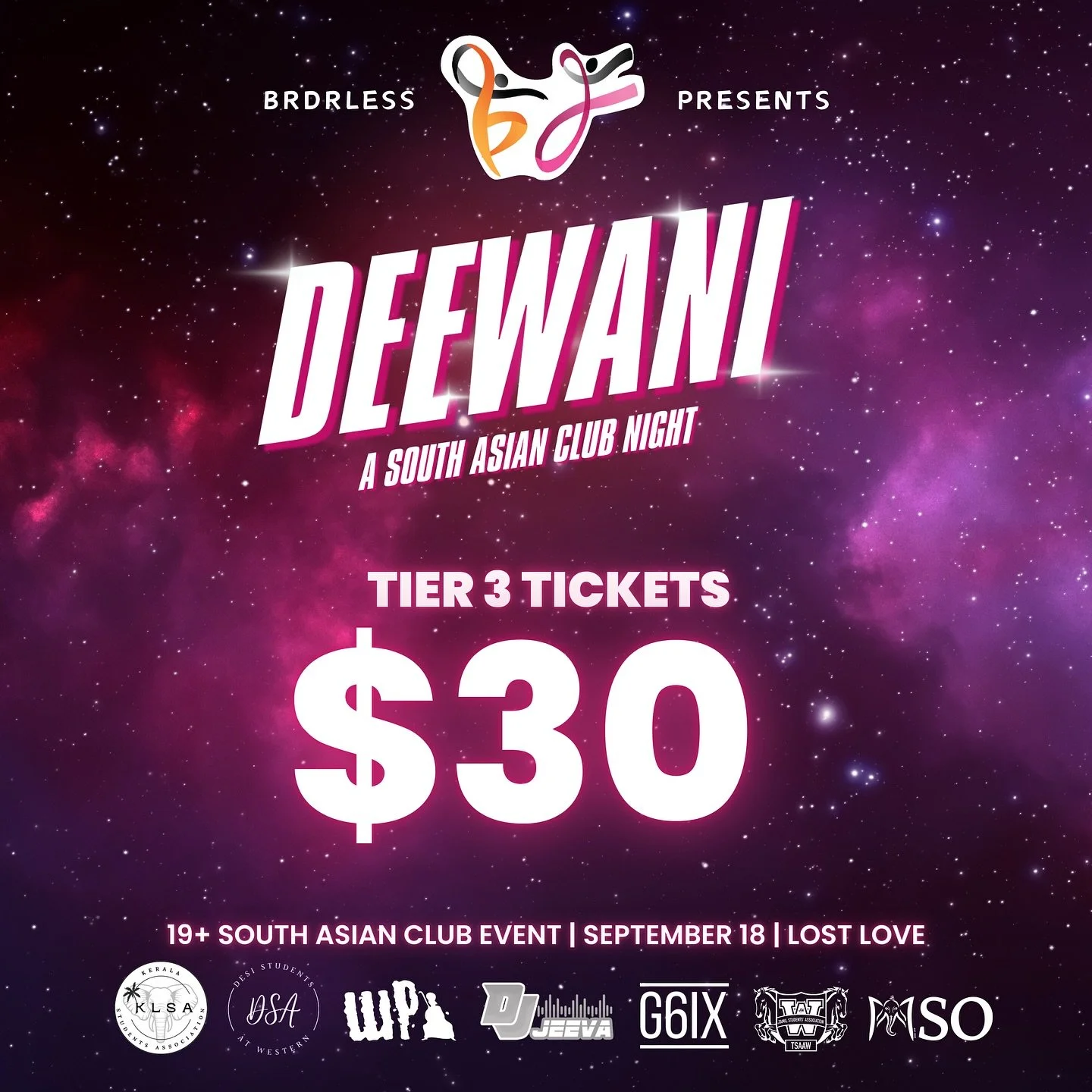 ✨TIER 3 OUT NOW ✨
BRDRLESS Dance is back at Western with the LARGEST SOUTH ASIAN CLUB NIGHT 🤩
⏰Thurs Sept 18 (10:00pm-2:00am doors close 11:00pm)
📍 Lost Love Social House, 153 Carling St, London, ON N6A 1H5 (indoor)
19+ club event, featuring Bol