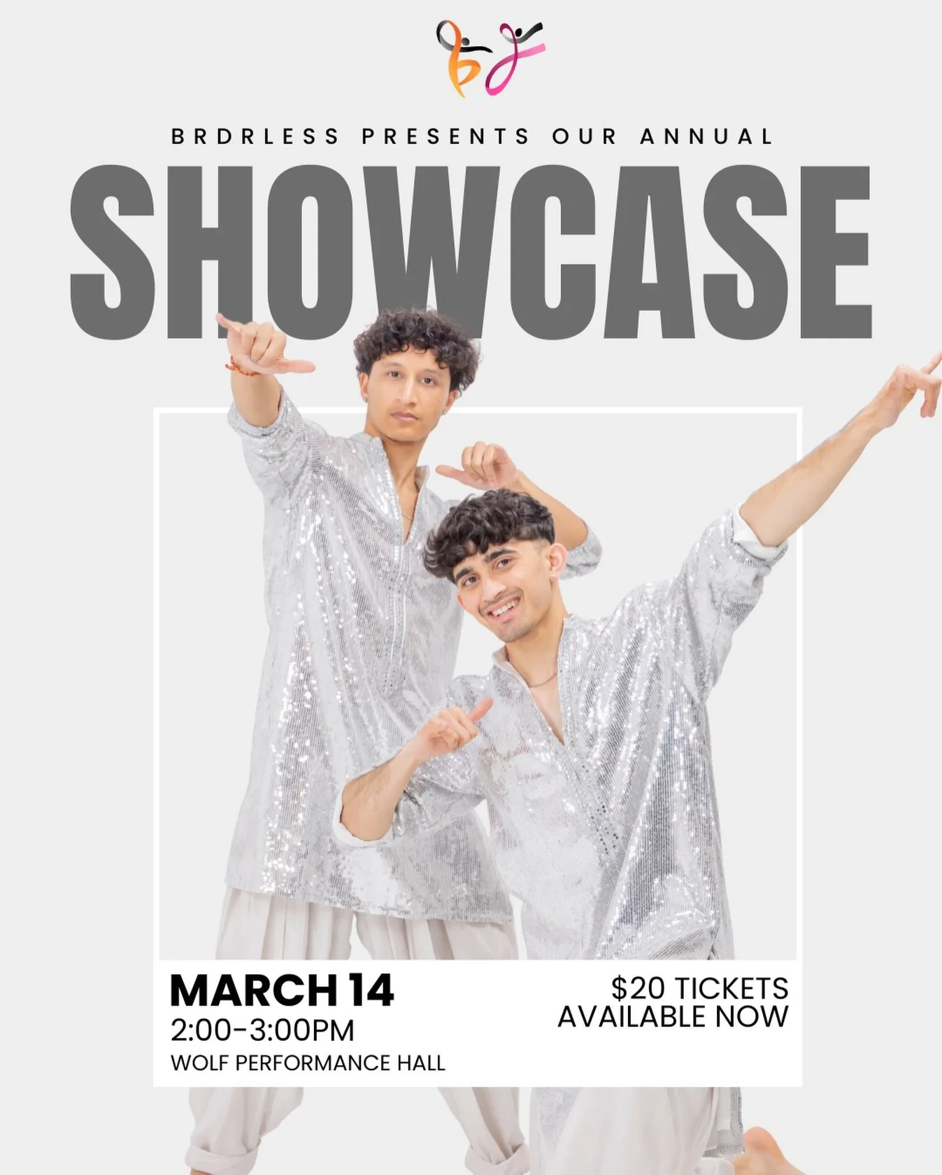 ✨BRDRLESS SHOWCASE SAT, MAR 14 @ 2:00PM ✨

TICKETS LIVE NOW!!

Join us at the Wolf Performance Hall in London ON for BRDRLESS Dance showcase! We are bringing incredible performances to the stage to give you a worldly experience of different cultures.