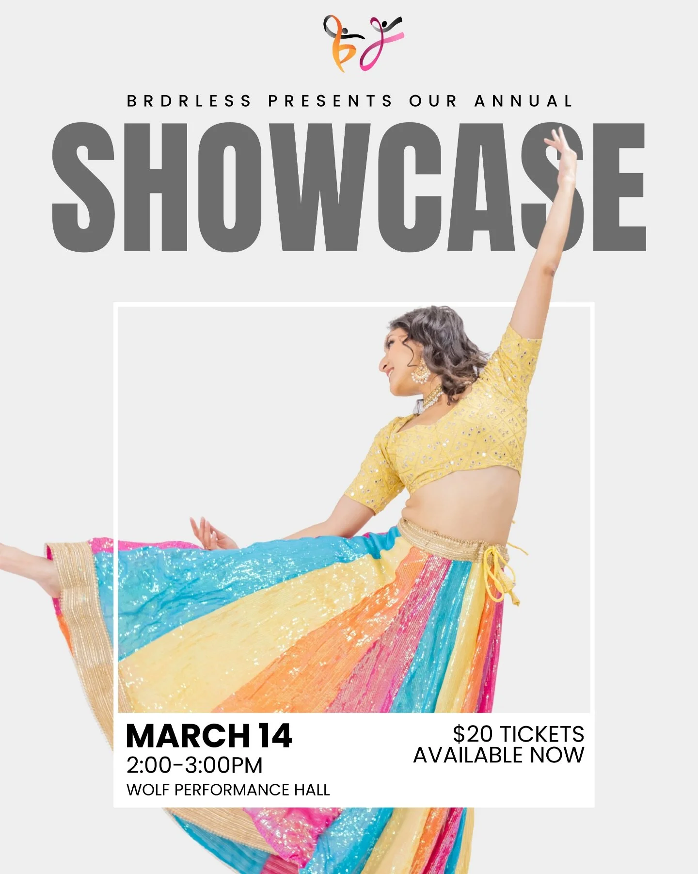✨BRDRLESS SHOWCASE SAT, MAR 14 @ 2:00PM ✨

TICKETS LIVE NOW!!

Join us at the Wolf Performance Hall in London ON for BRDRLESS Dance showcase! We are bringing incredible performances to the stage to give you a worldly experience of different cultures.