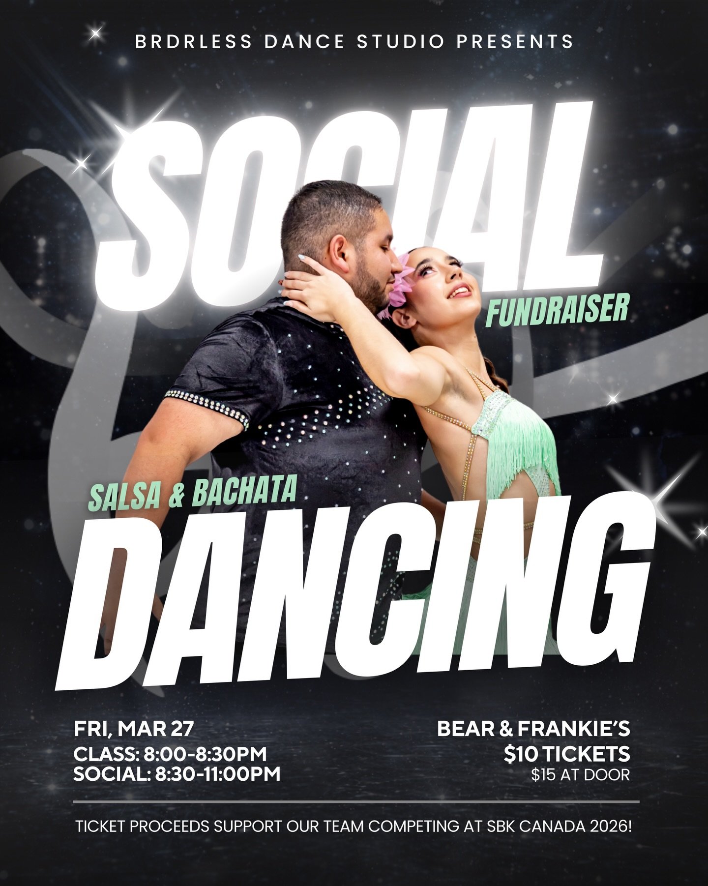✨BRDRLESS Social Dancing Fundraiser ✨

BRDRLESS Dance is back with the LARGEST SOCIAL 🤩
⏰ Fri, Mar 27 (Class 8:00pm-8:30pm, Social 8:30pm-11:00pm)
📍Bear &amp; Frankies, Covent Garden Market

Come support our dancers! They&rsquo;ve been training inc