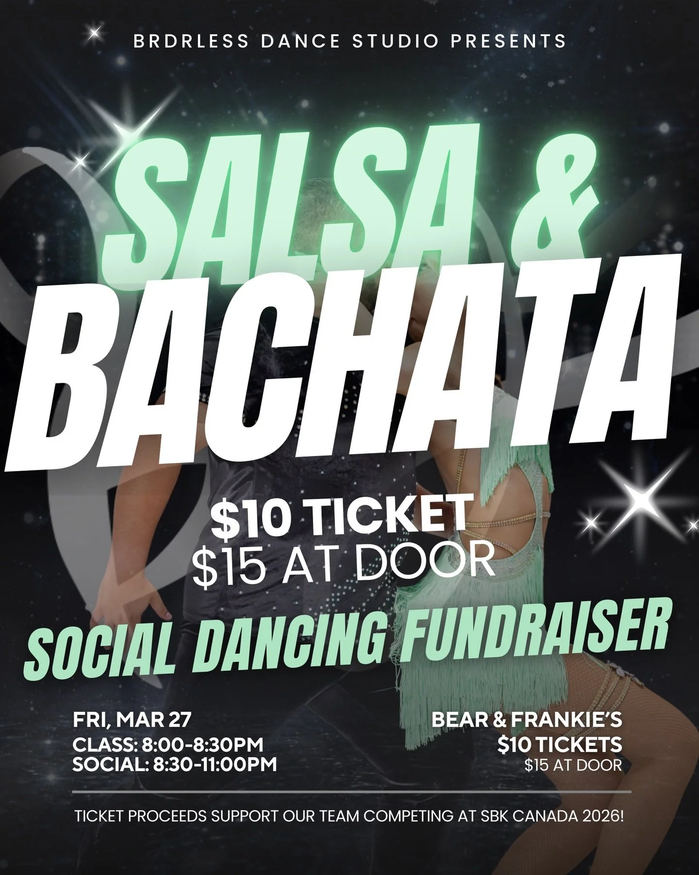 ✨BRDRLESS Social Dancing Fundraiser✨

BRDRLESS Dance is back with the LARGEST SOCIAL
⏰Fri, Mar 27 (Class 8:00pm-8:30pm, Social
8:30pm-11:00pm)
📍Bear &amp; Frankies, Covent Garden Market

Come support our dancers! They&rsquo;ve been training incredib