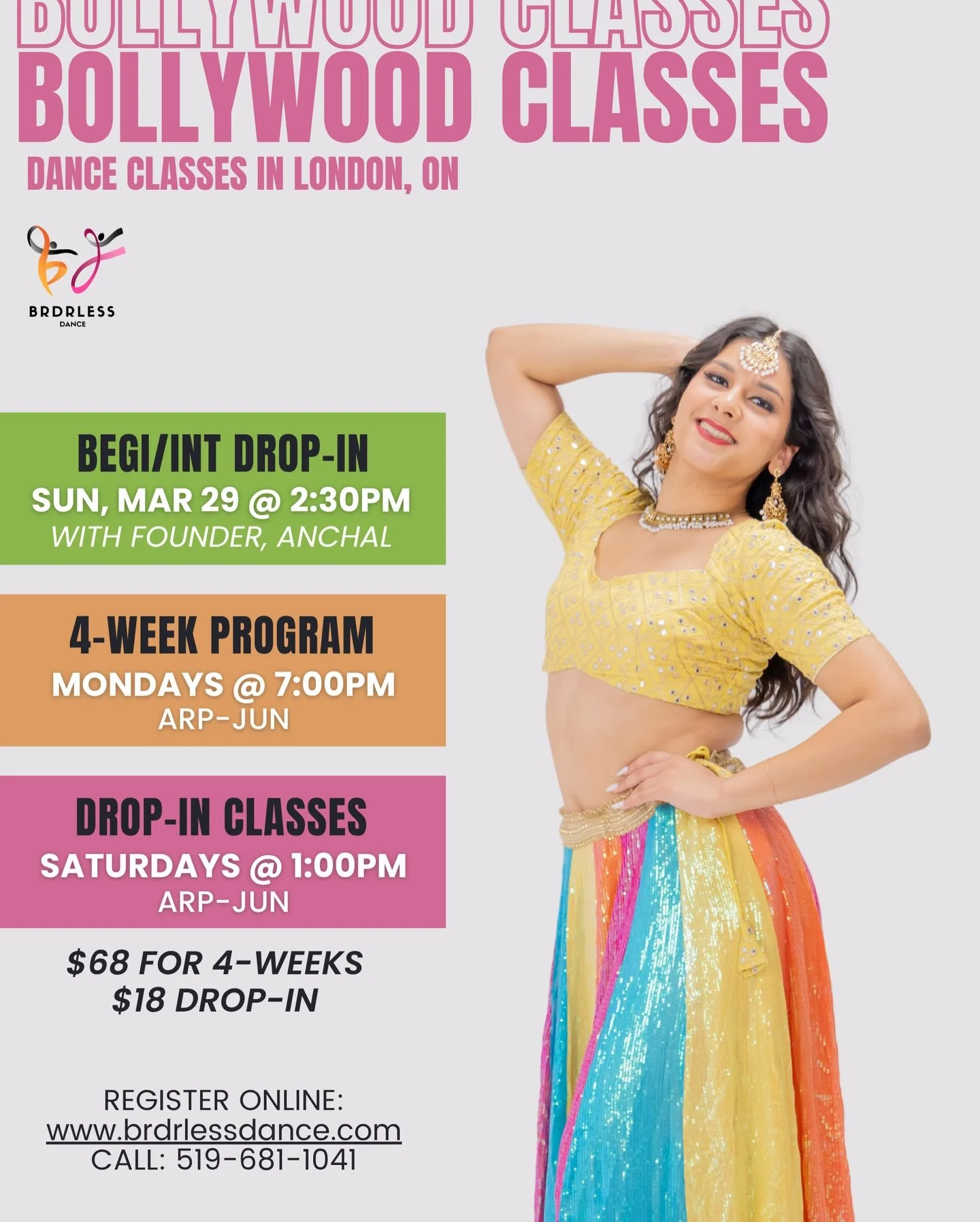⭐️BOLLYWOOD CLASSES ARE BACK⭐️

Join Anchal &amp; Yugraj in our drop-ins and our popular 4-week programs!

📌4-Week Programs: Mondays @ 7:00pm (starts April 13)
📌Drop-Ins: Saturday @ 1:00pm

Price: $18 for drop-in, $68+tax for 4-week

We can&rsquo;t
