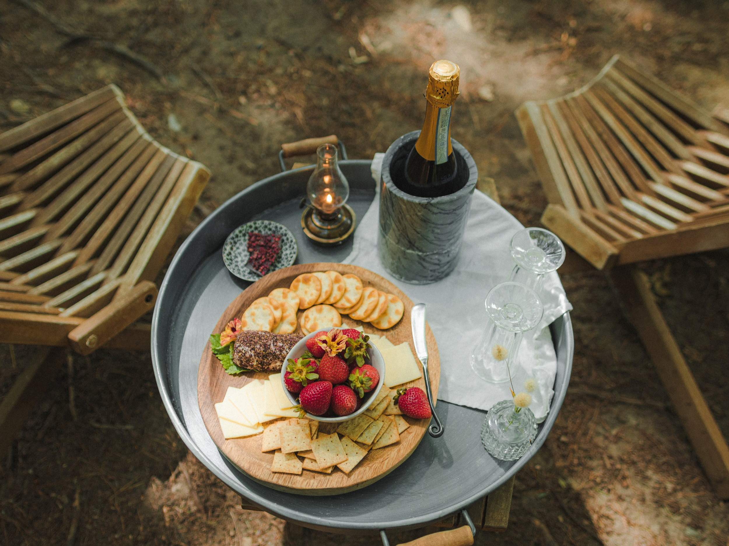 Charcuterie board at Vermont Cabin