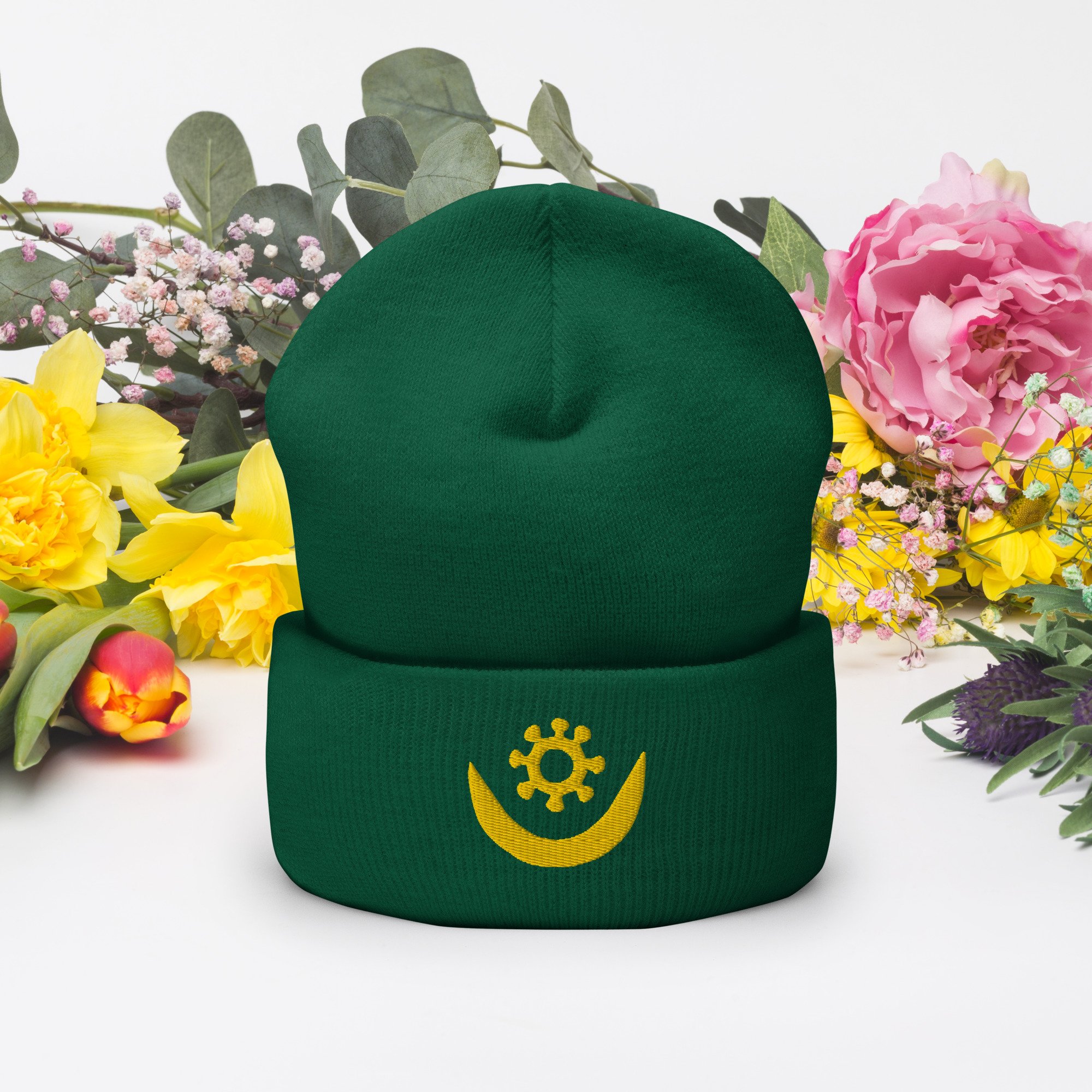 cuffed-beanie-spruce-front-637802c220ccd.jpg