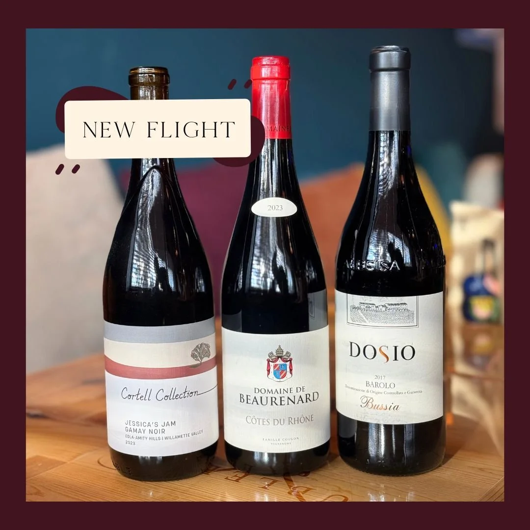 It's New Flight Friday and we are beginning to roll out our annual Thanksgiving Flights, starting with a brand new Dark Side Flight! We have a little something for everyone this year at Thanksgiving dinner. For your fun cousin, we have a Gamay from @