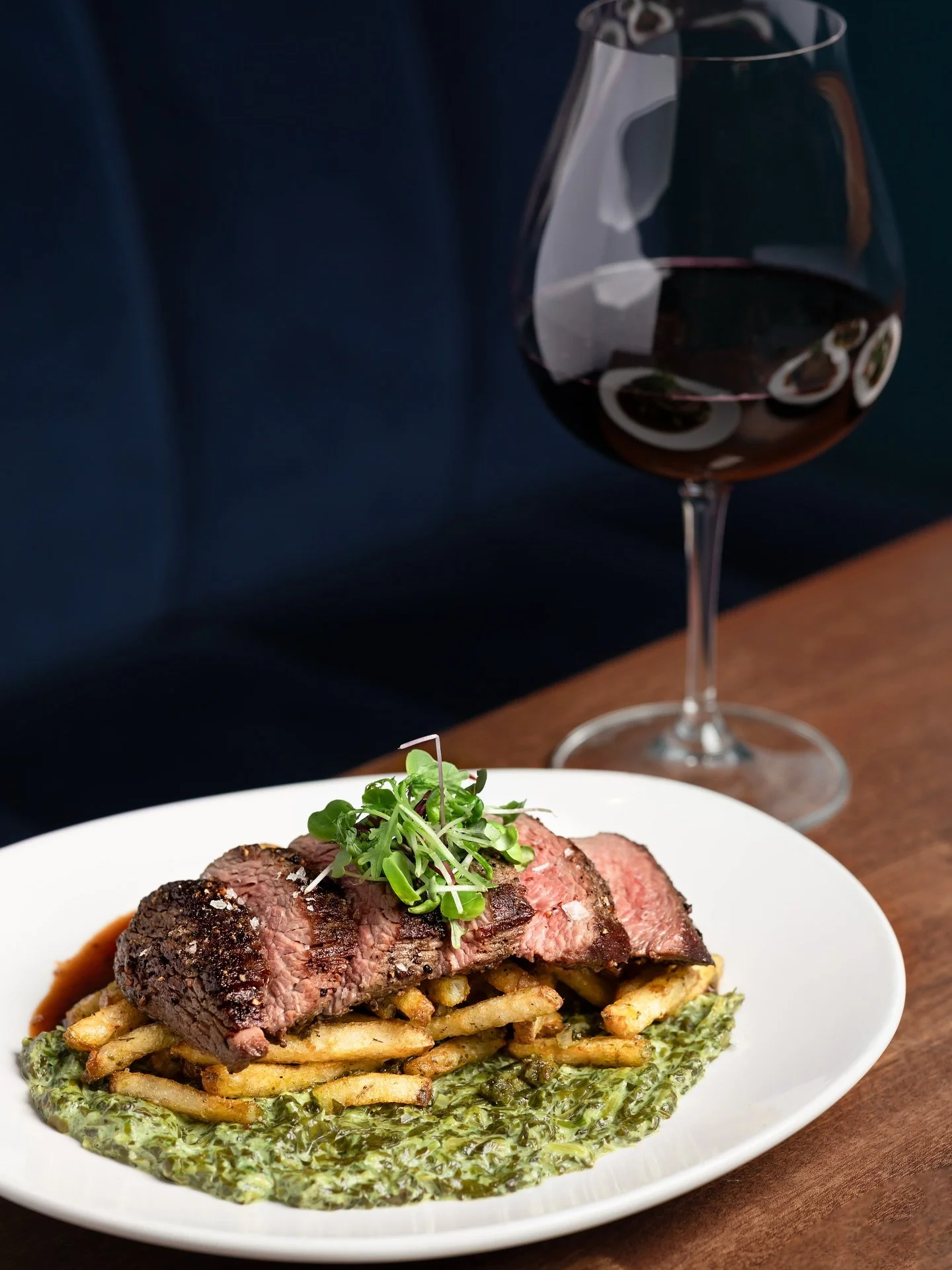 Who’s ready to curl up with a cozy red and some Steak Frites tonight? 🙋‍♂️yes please. 
Open 3-9 Happy hour til 5pm