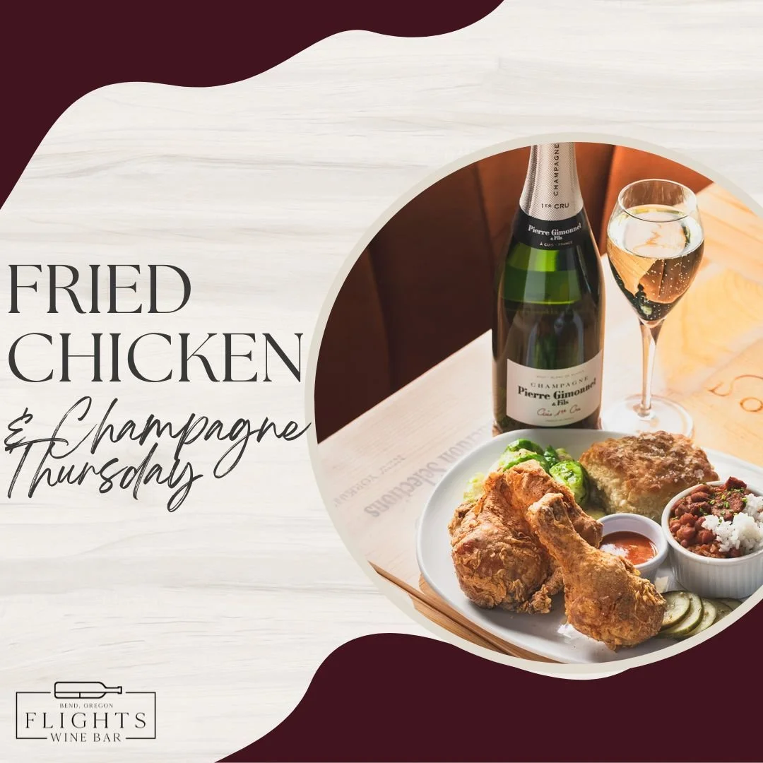 Don't miss out on our favorite day of the week - Fried Chicken & Champagne Thursday!
Enjoy our 2-piece dine in special with 2 sides, a biscuit, & an optional champagne pairing or grab our 8-piece to go bucket with biscuits to enjoy at home!