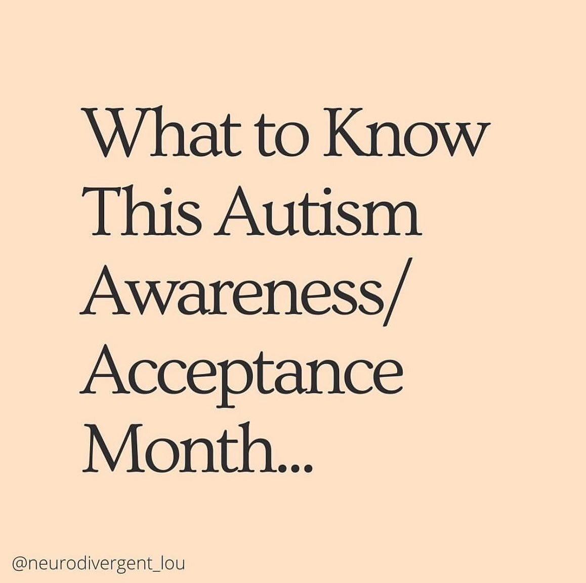 As April is the official month of Autism Awareness / Acceptance, we want to highlight the experiences of Autism as well as support other Autistic creators, like @neurodivergent_lou 

This thread (and every carousel thread on her profile, tbh) is help