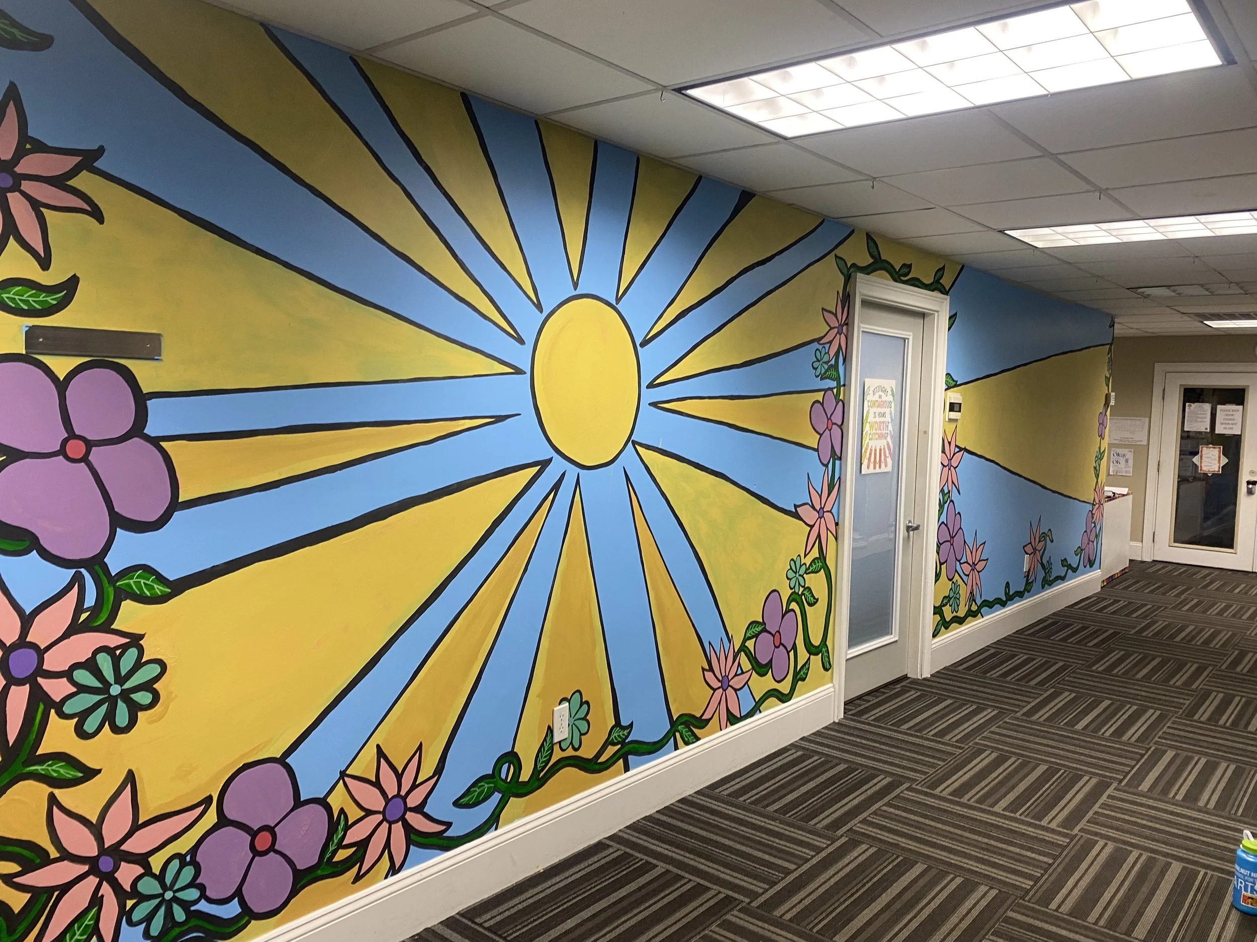 A Drop of Sunshine, volunteer mural with sourced paints, for the ASTRO Center located in Pawtucket RI, 2025. (Image 2)