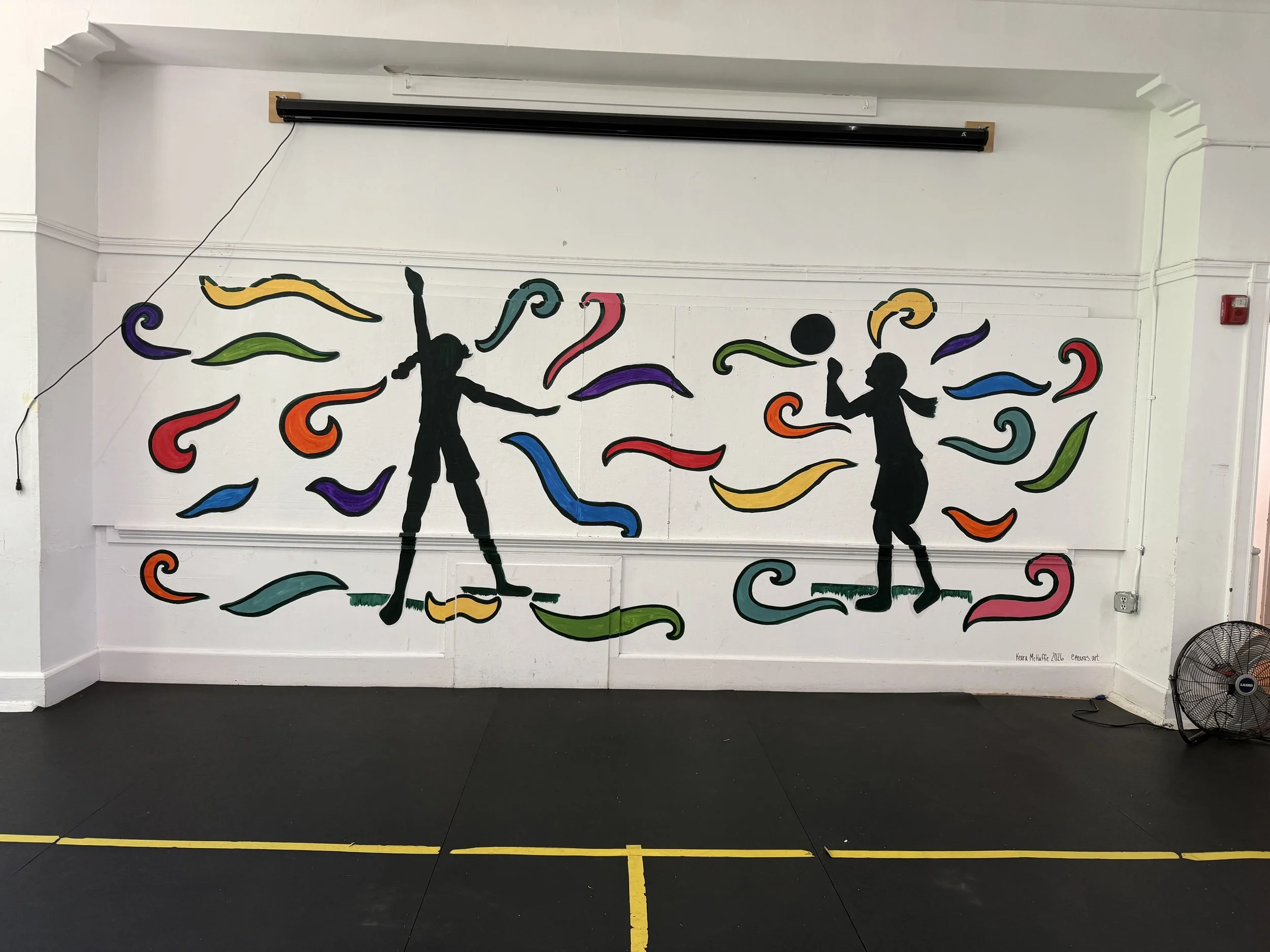 The Sports Court, Wall 2, Commission from The Southborough Recreation Department, Located in Southborough MA. August 2026