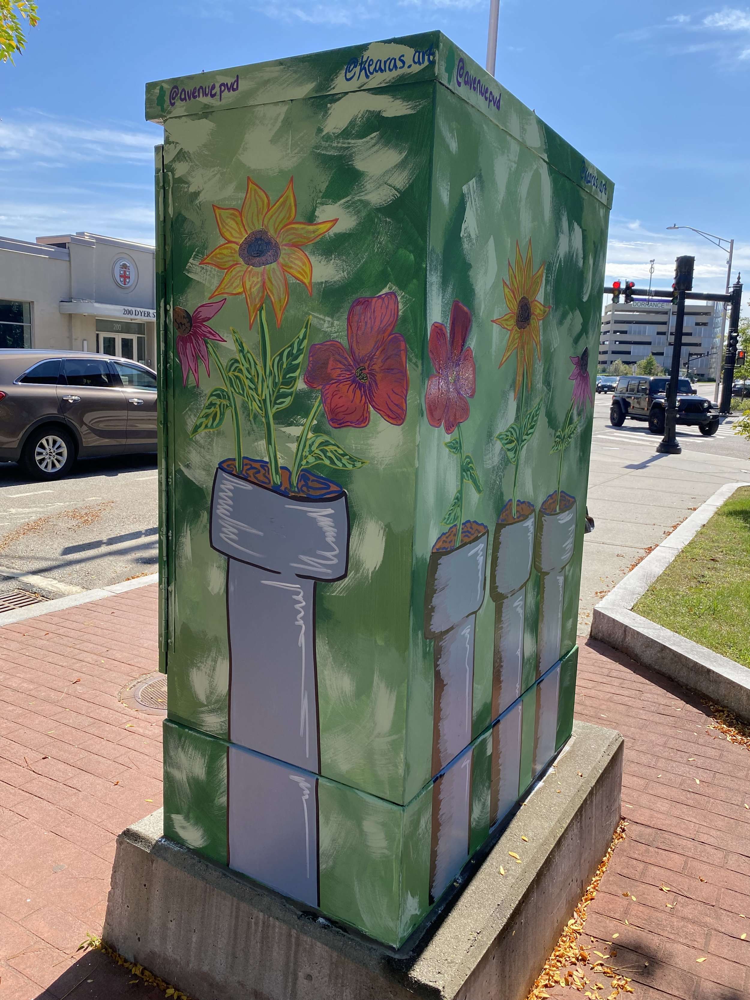 "Growing Through" Eezis: 195 Utility Box Project, Collaboration with The Avenue Concepts and PVD Innovation District Park, Located in Providence RI - September 2025 (Side 3)