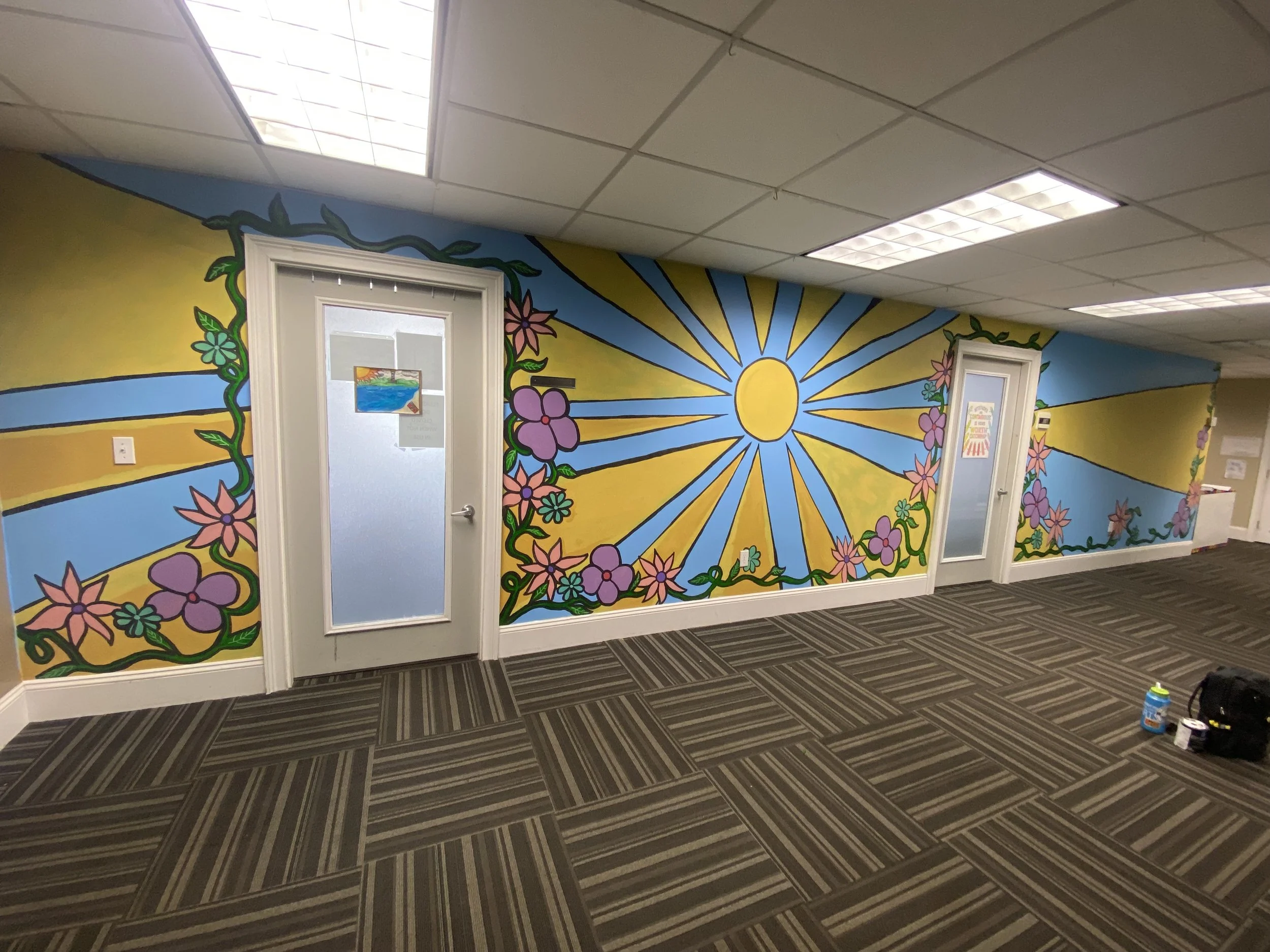 A Drop of Sunshine, volunteer mural with sourced paints, for the ASTRO Center located in Pawtucket RI, 2025. (Image 3)