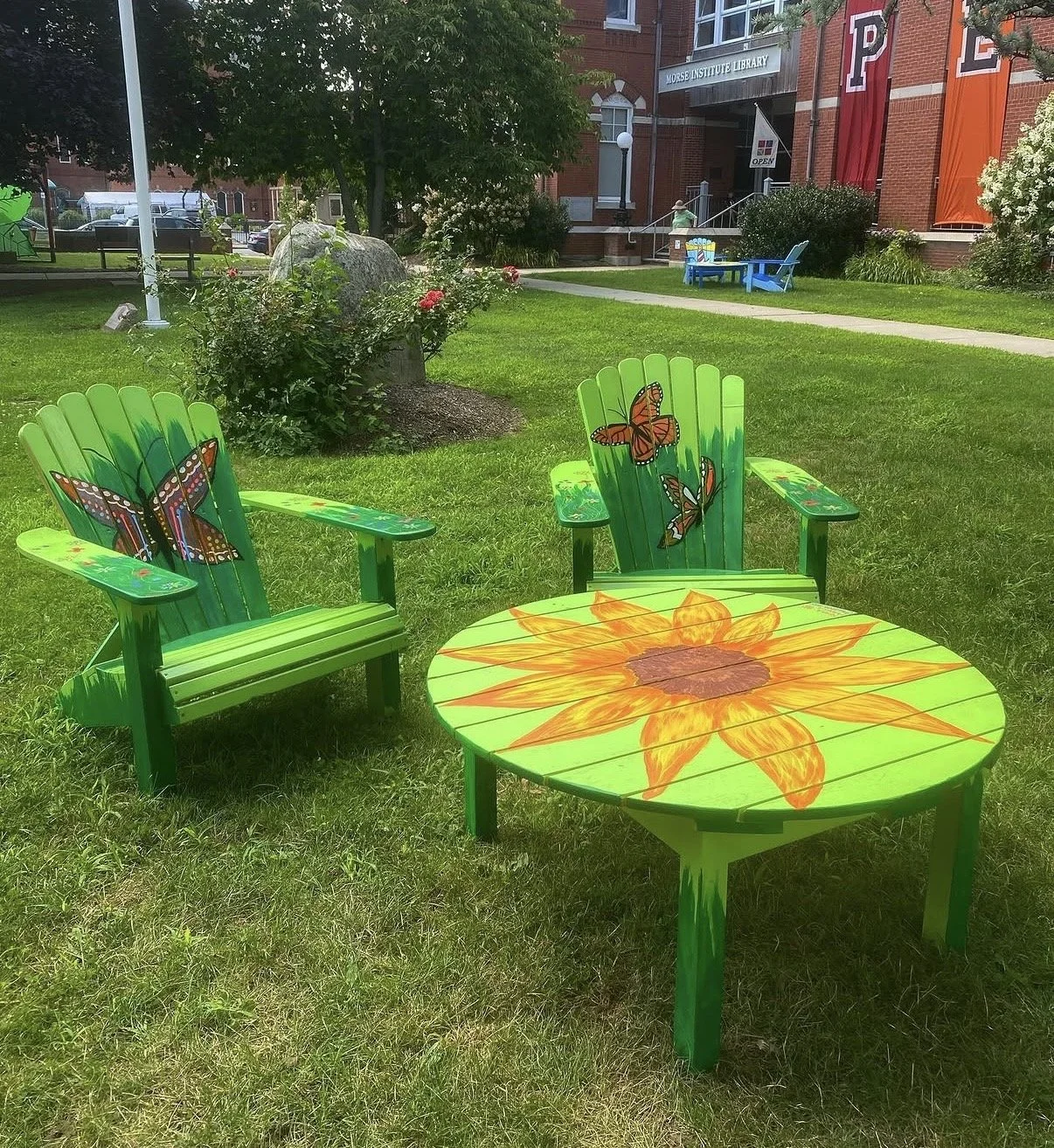 Lawn Chair Commission for The Natick Morse Institute Library, Located in Natick MA, Summer of 2023. 