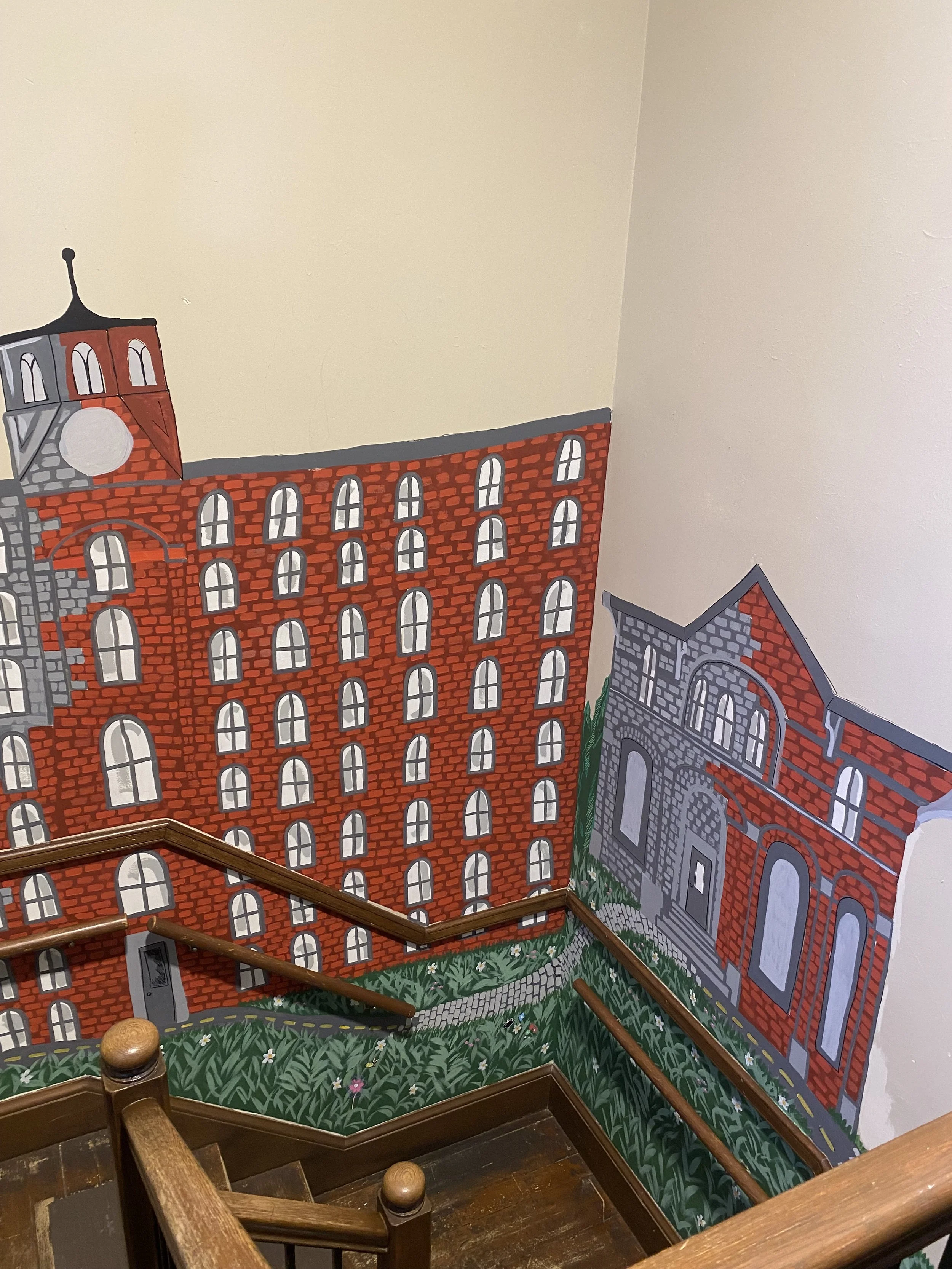 Wanskuck Library Historic Community Mural, Graduate Thesis Research Project, Located in Providence RI, 2025. (Side 3)