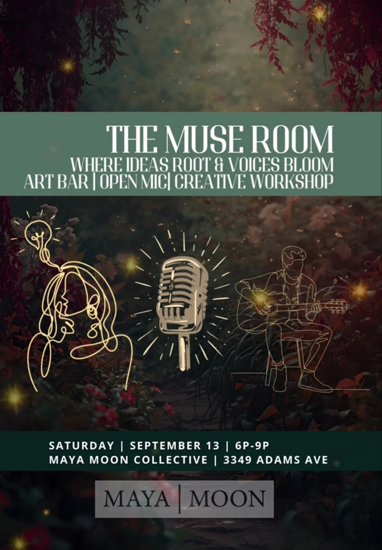 🌙✨ The Muse Room at Maya Moon ✨🌙Where Ideas Take Root & Voices Bloom 🌿🌌🔮