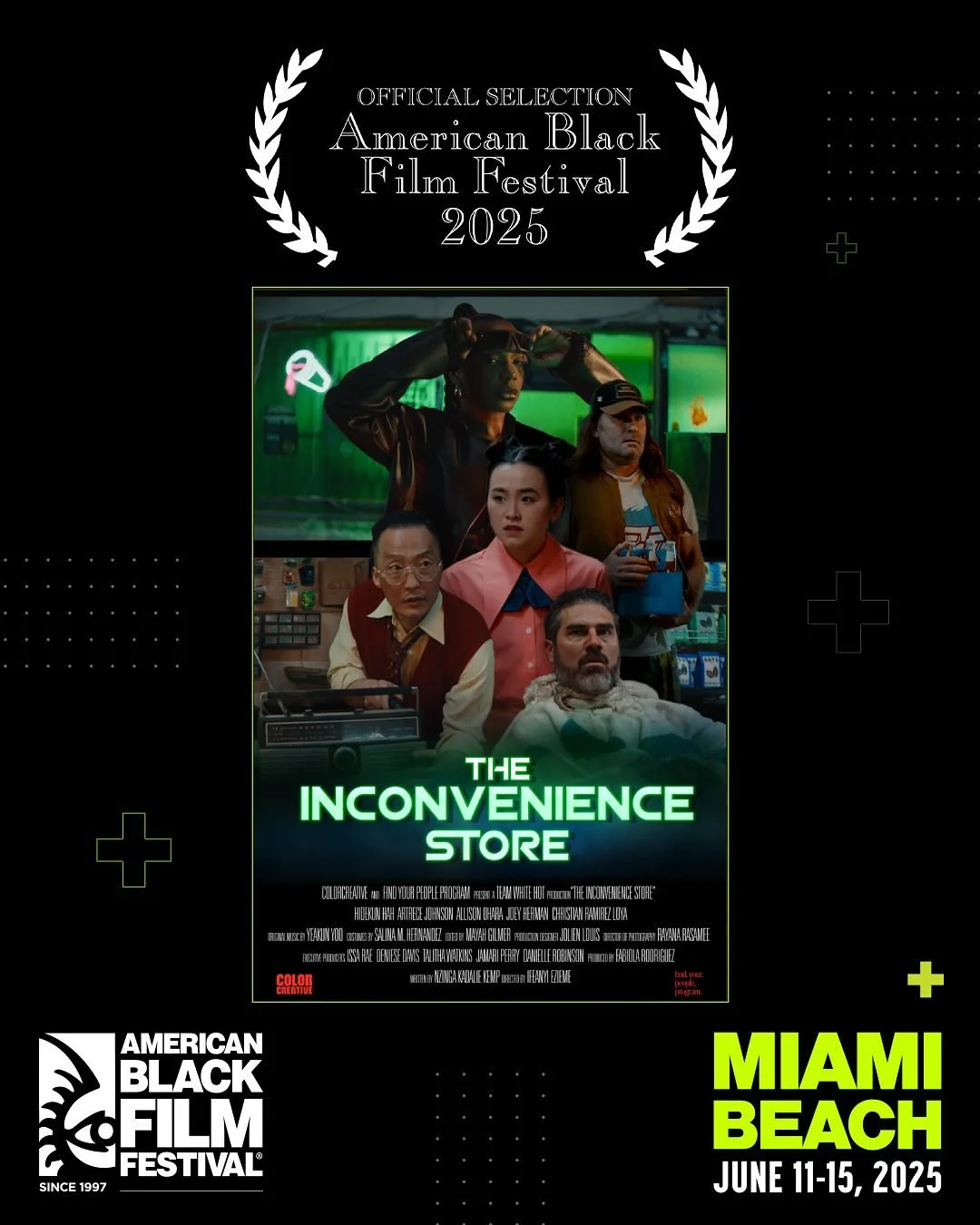 Greetings Earthlings 👽 I&rsquo;m very excited to announce that &ldquo;The Inconvenience Store&rdquo; ( @the_inconvenience_store_film ) will be world premiering next month at the Academy Award-qualifying @americanblackfilmfestival !

We&rsquo;re hono