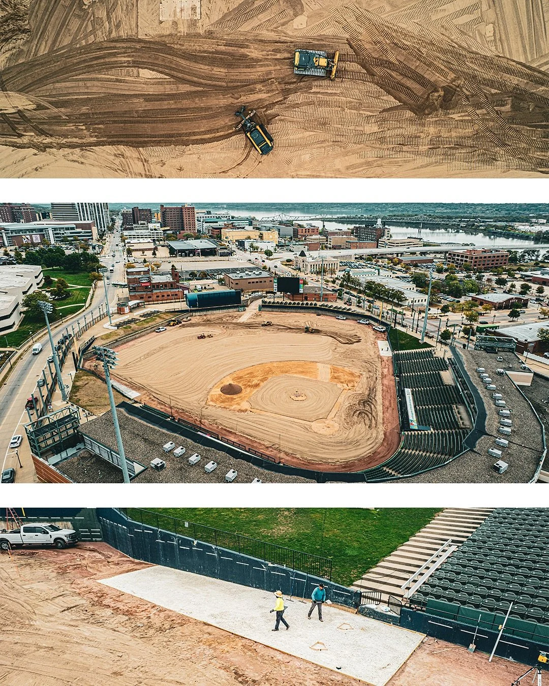 These aerial shots from Stage 3 of the Dozer Park renovation show just how far it&rsquo;s come! 🏗️🚁🏟️

#DozerPark #DronePhotos #Stage3Renovation #StuartDroneAndMedia #AerialViews #PeoriaIL #ConstructionUpdate #FromTheSky