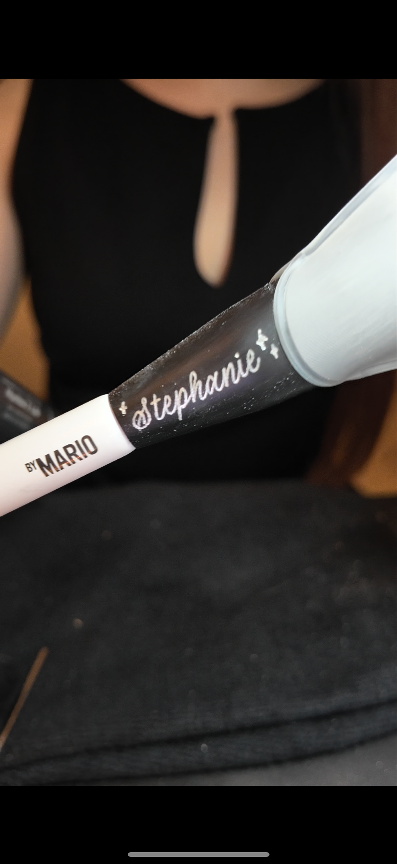 Mario F4 engraved brush with calligraphy and decoration sparkles