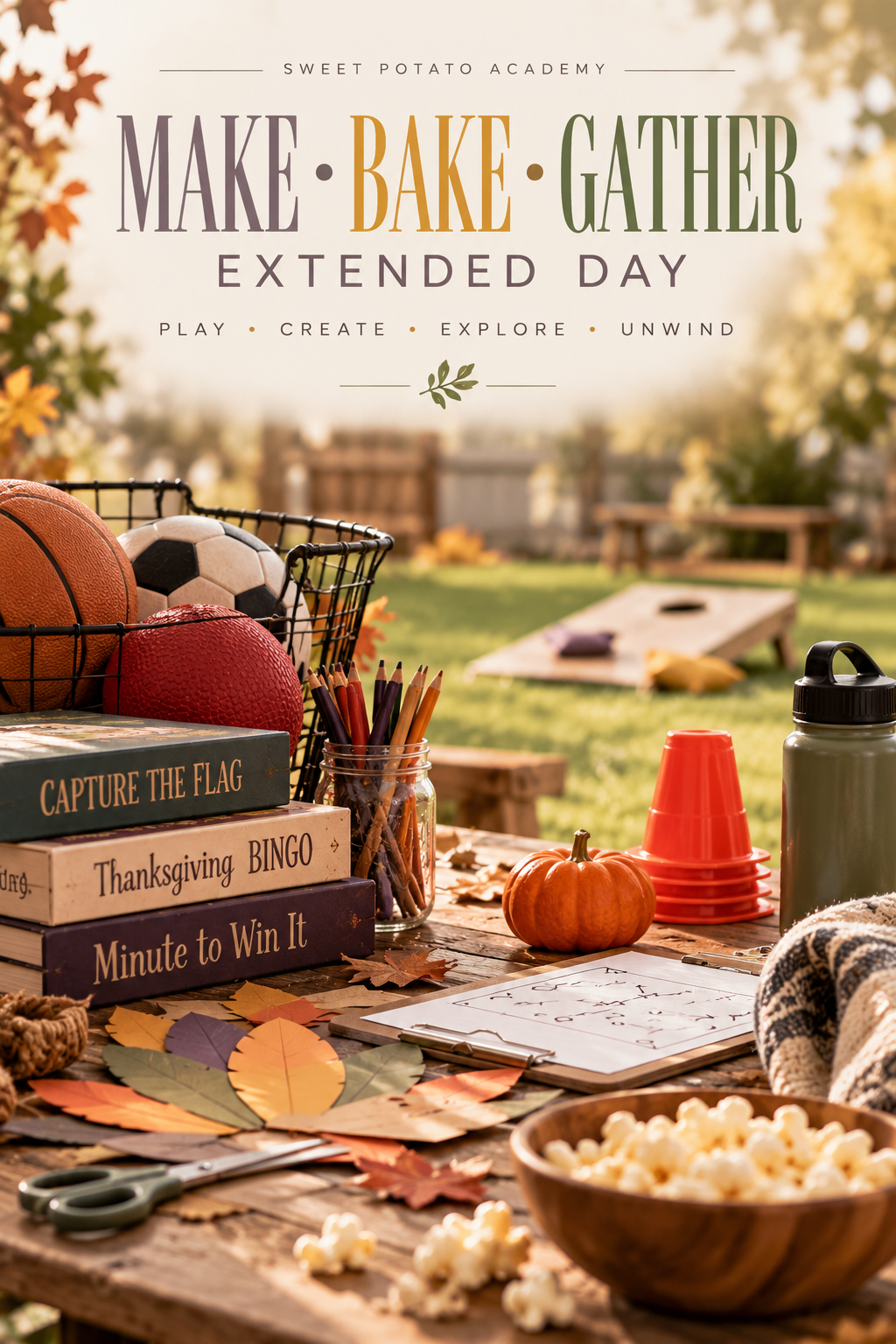 Extended Day Add On - MAKE • BAKE • GATHER: Thanksgiving Camp
