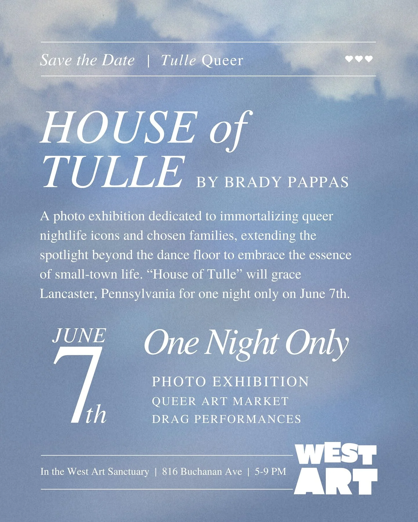 3 months from today, #TulleQueer will grace Lancaster, PA for the most magical night. This is year 3 for my little series. Trust that you do not want to miss this. Lots of work to do! 🌈 @westartlanc @westartlanc @westartlanc 

#lancasterpa #lancaste
