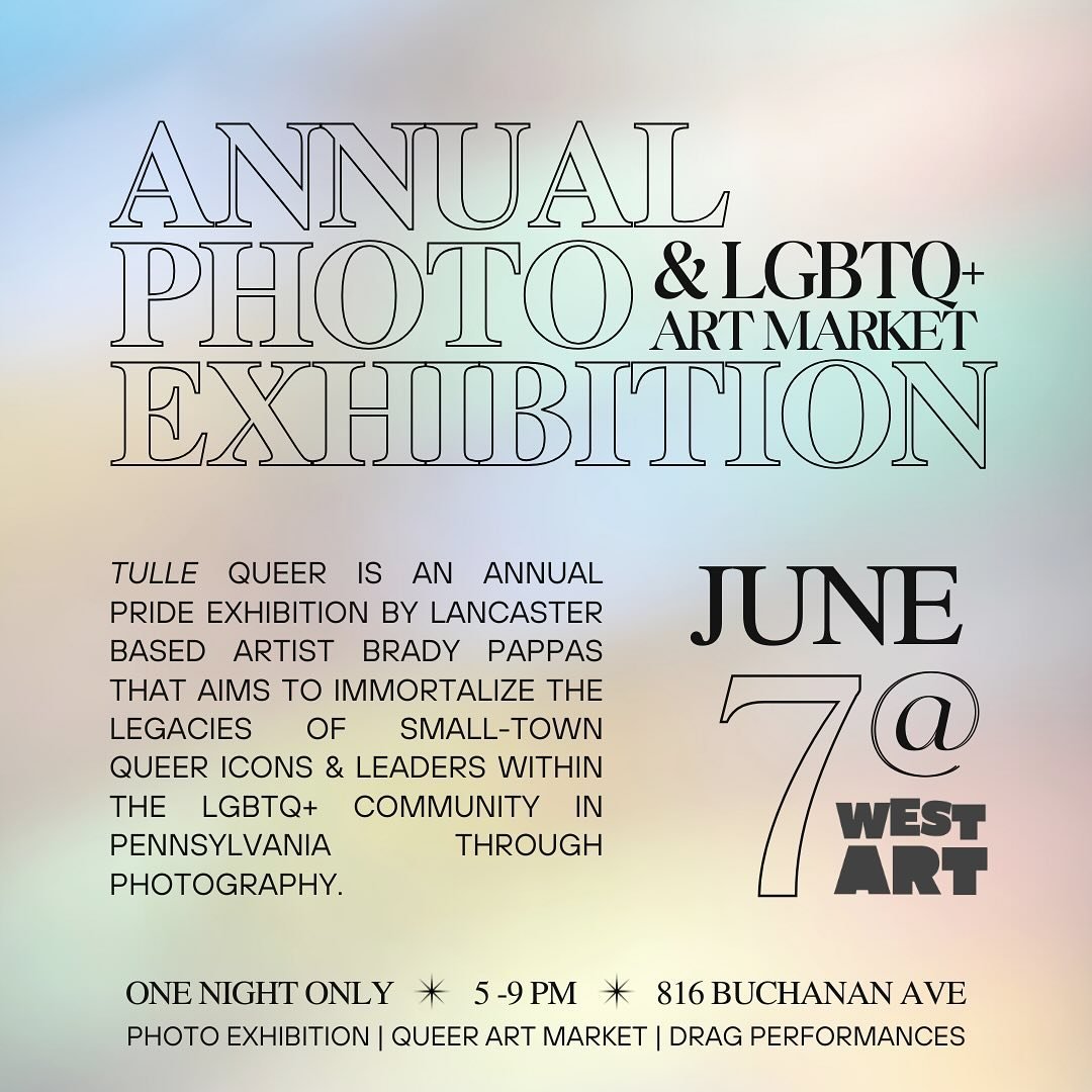 My annual event, @tullequeer is coming to Lancaster NEXT month for ONE NIGHT ONLY on June 7th! ✨ Be the first to see my new series of photographs which immortalize some of the 717&rsquo;s most legendary queer icons shaping the culture landscape of sm