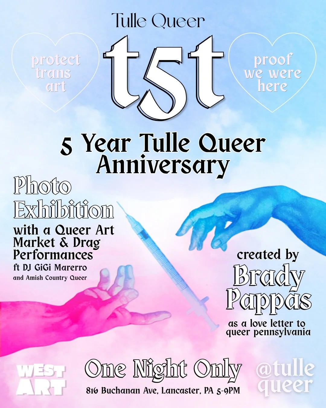 I&rsquo;m excited to share that, one month from today, on the evening of June 12th, my annual showing of #TulleQueer is returning to Lancaster. This marks the 5th anniversary of creating, growing, and healing through this ongoing portrait series that