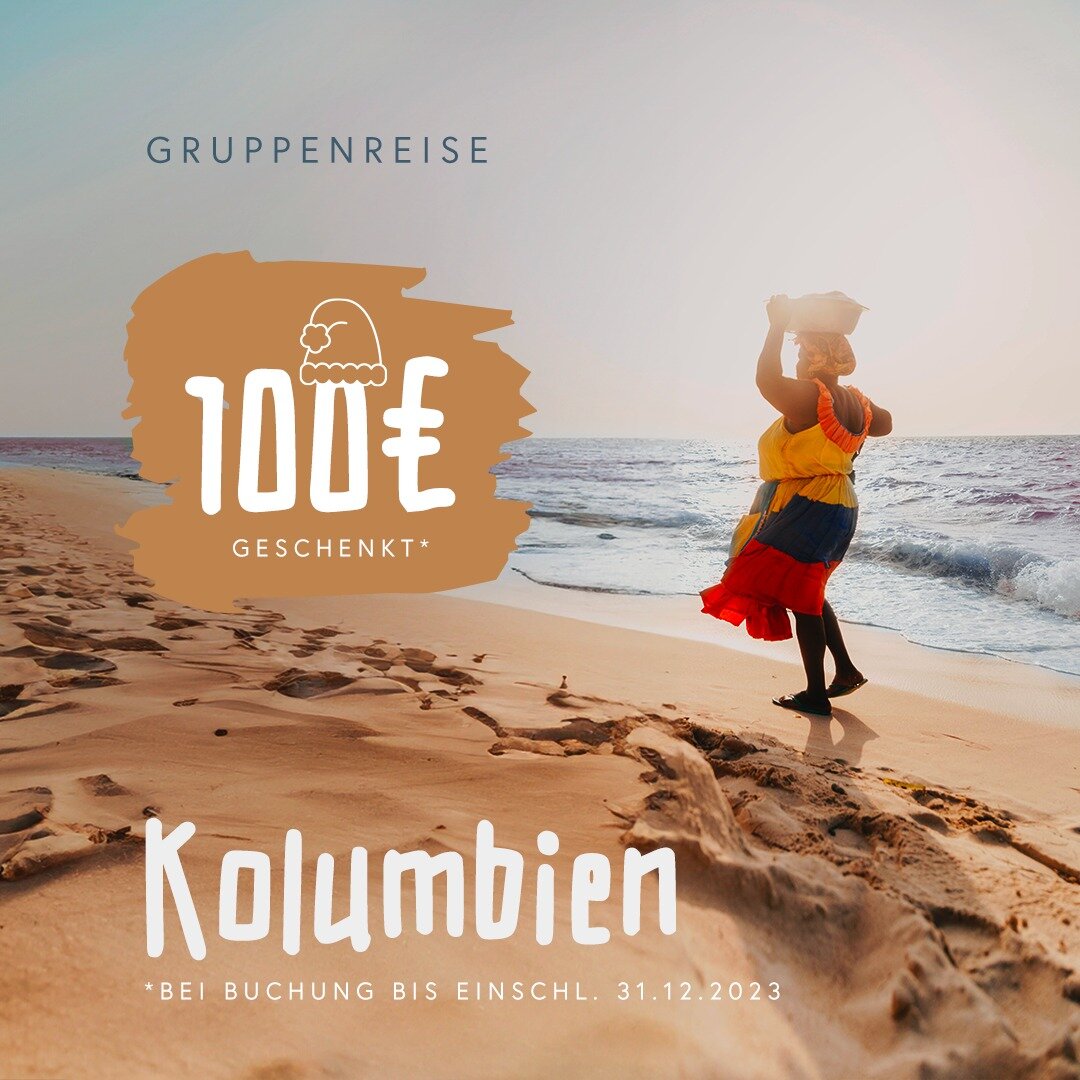 ✨ WEIHNACHTSSPECIAL ✨

Buche unsere Gruppenreise bis zum 31.12.2023 und erhalte 100&euro; Rabatt!

#Weihnachtsspecial #Rabatt #Reiserabatt #Gruppenreise #Kolumbien #Reisen2024 #S&uuml;damerika #gosouth