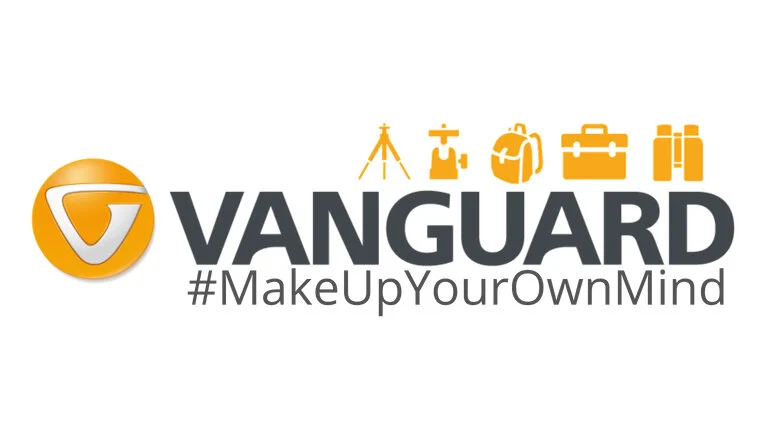 Vanguard logo with the slogan #MakeUpYourOwnMind, linking to Vanguard's tripods and camera bags