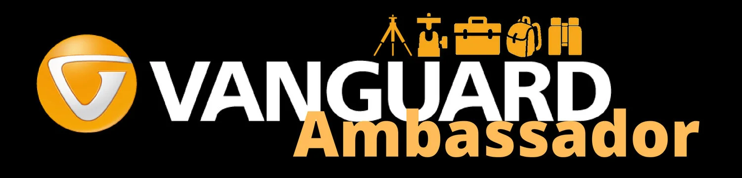 Vanguard Ambassador logo, with icons of a tripod, camera bag, backpack and binoculars
