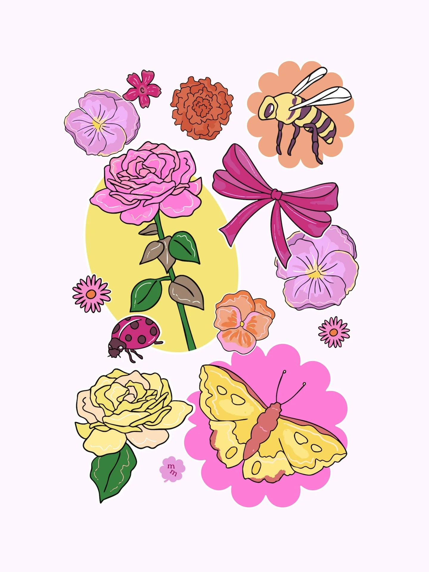 🌸🐝🌷🦋 Wallpaper downloads for @casetify &mdash; match your screen to your case and carry a bit of spring wherever you go #meganmckeanillustration