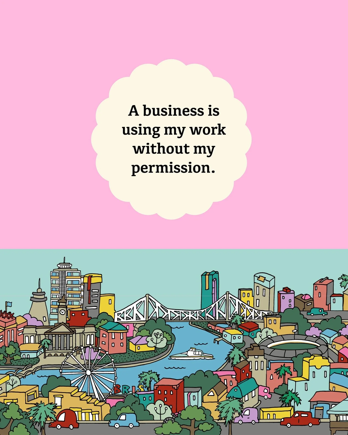 Copyright infringement is never a very sexy topic, but I hope that by sharing this I can encourage people to be more aware of the art that surrounds us, and the artists who create it. 

This business used my original artwork as the basis for a genera