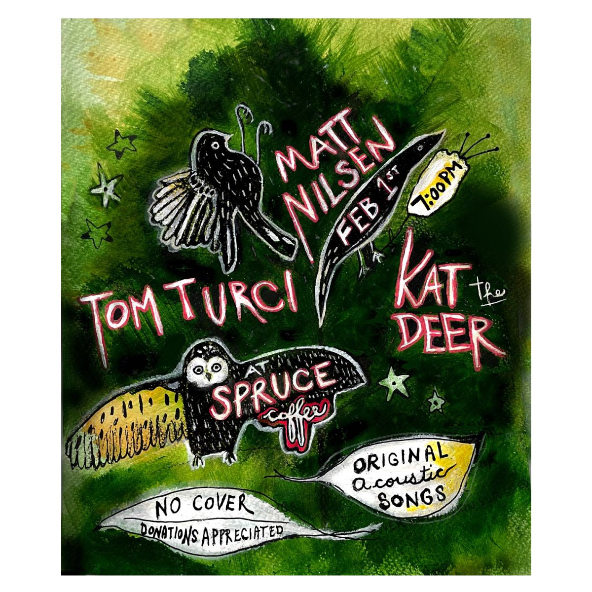 Singer-Songwriter Night at Spruce Coffee: 952 State St, New Haven, CT 06511